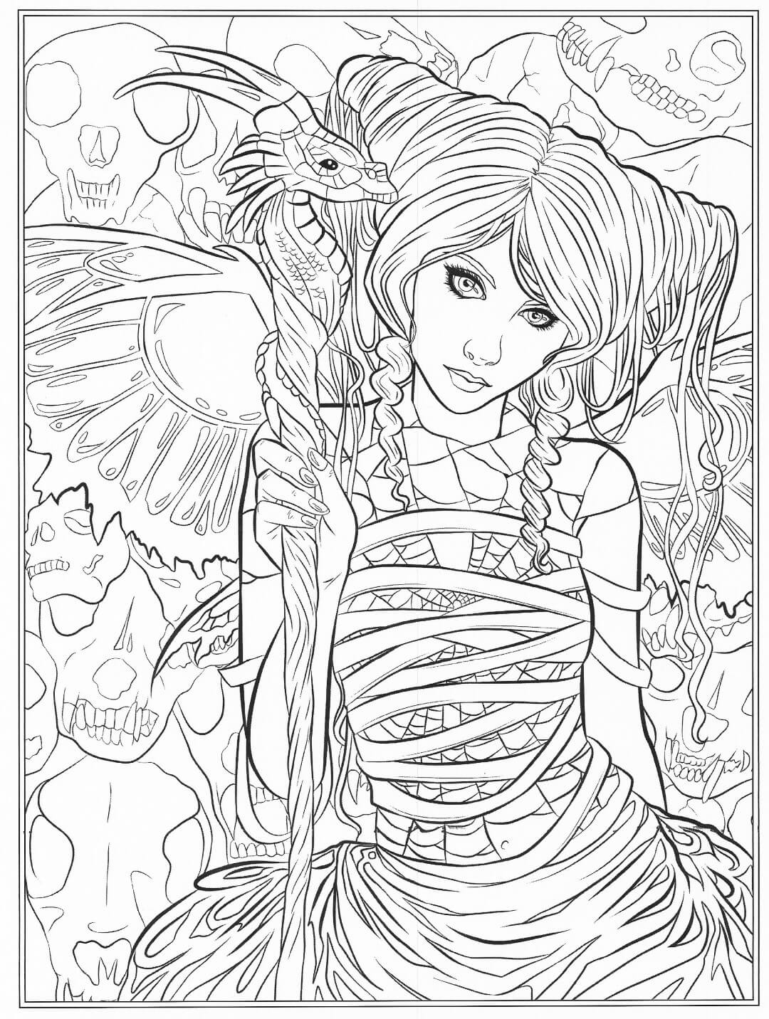 Gothic Fairy Coloring Pages Printable Coloring Pages FREE