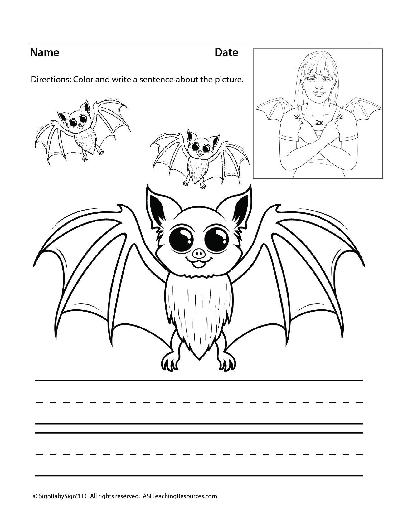 Halloween Coloring Pages School Version ASL Teaching Resources