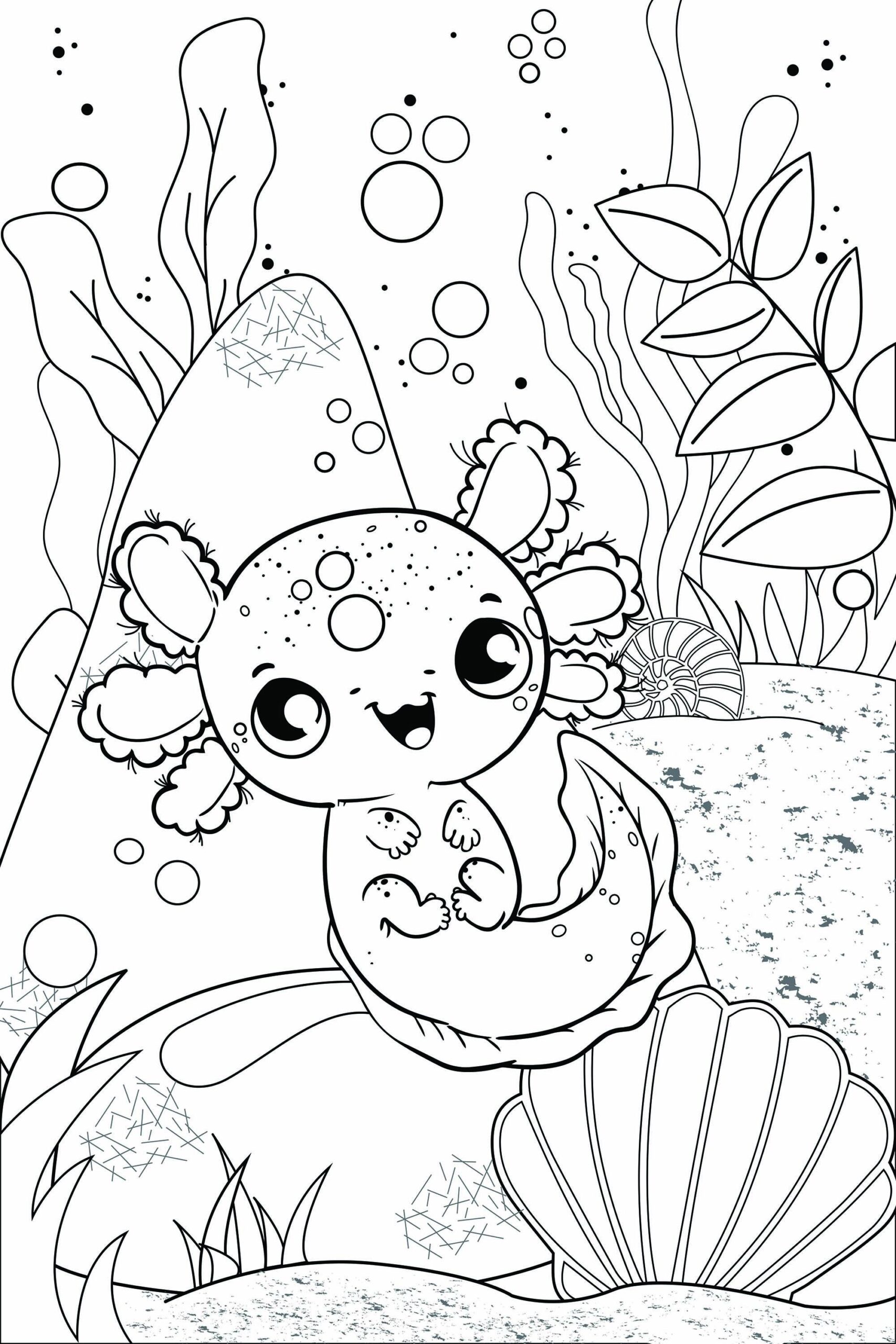 Happy Axolotl Giant Coloring Page Oversized Family Size Coloring Poster Etsy