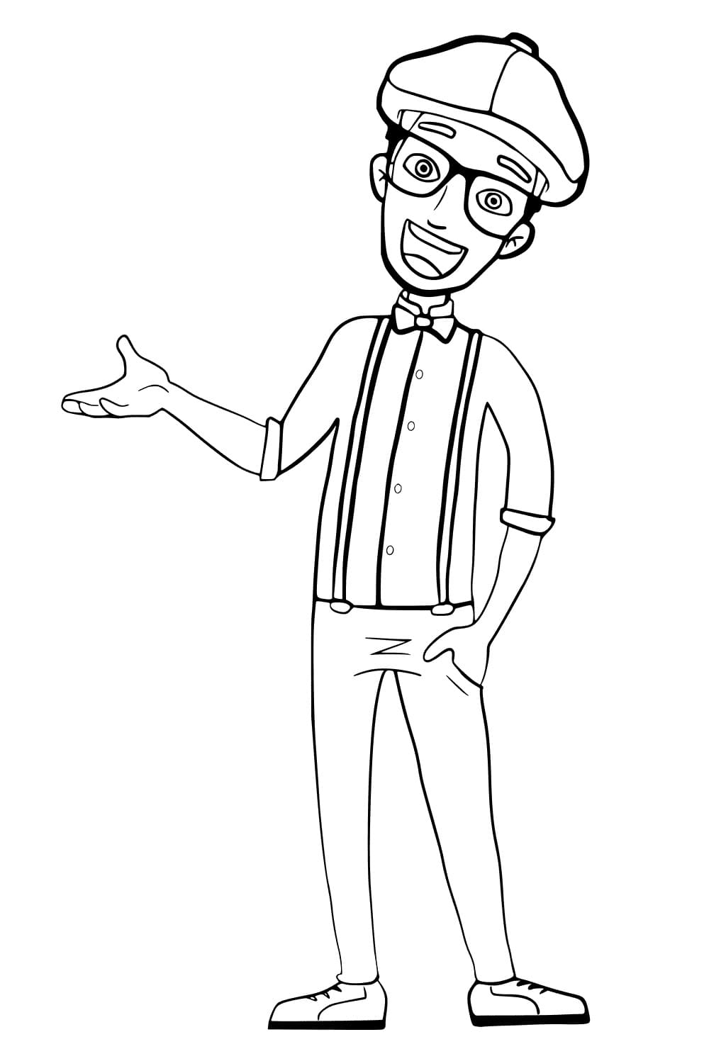 Happy Blippi Coloring Page Download Print Or Color Online For Free