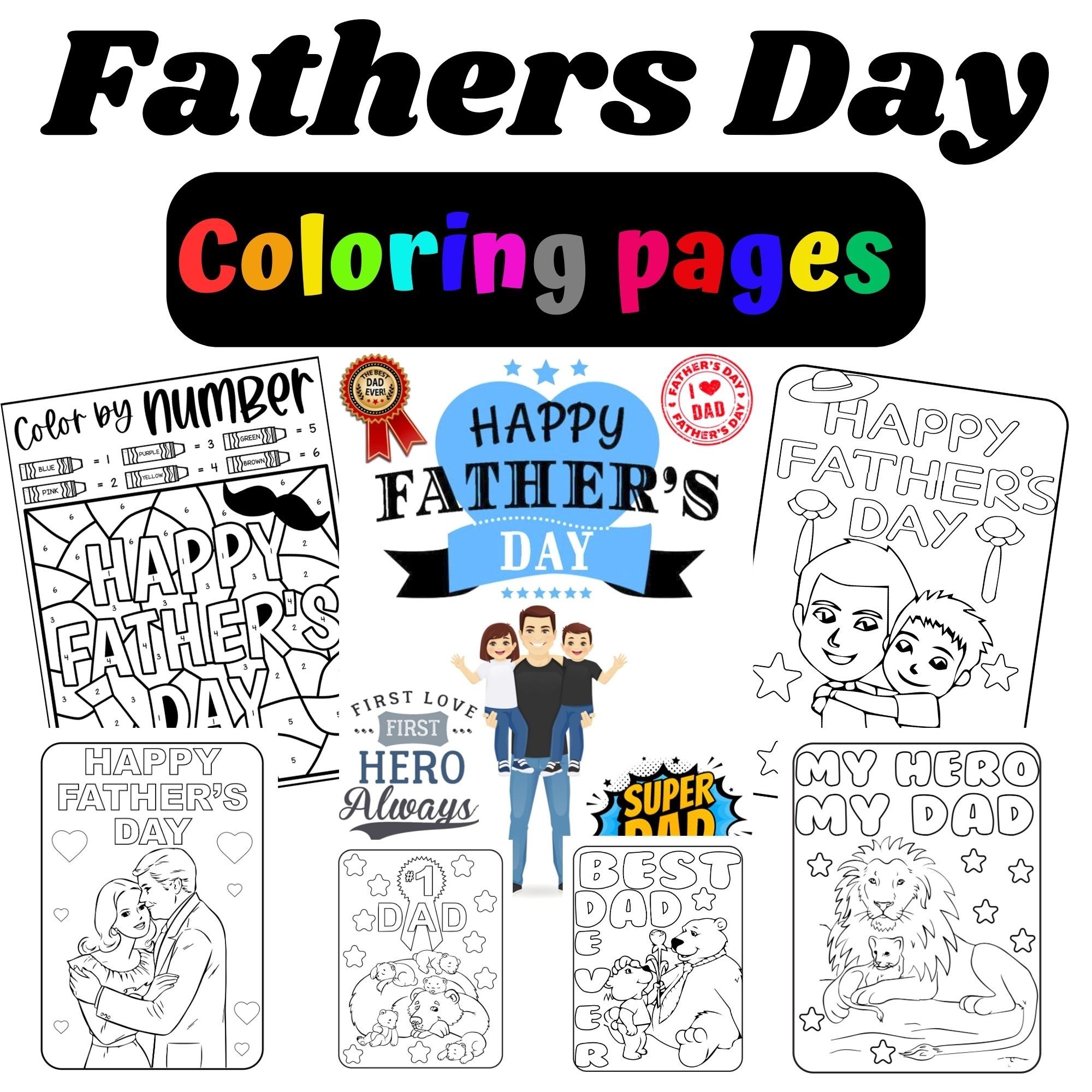 Happy Father s Day Coloring Pages Sheets Fun Father s Day Made 
