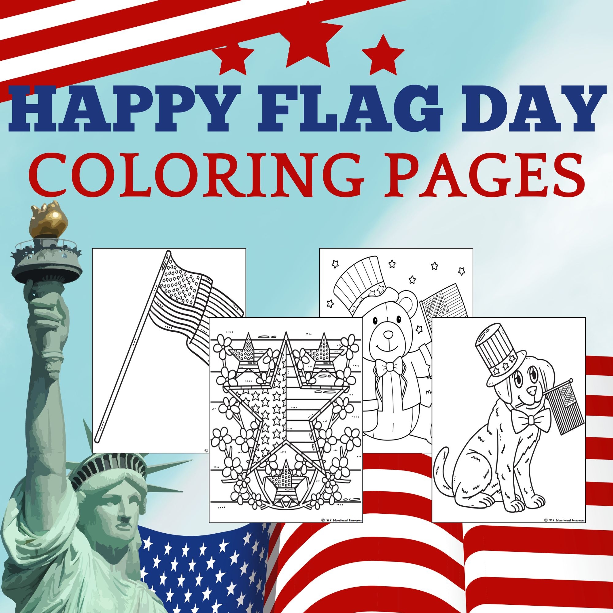 Happy Flag Day Coloring Pages D Day 4th Of July Presidents Day 