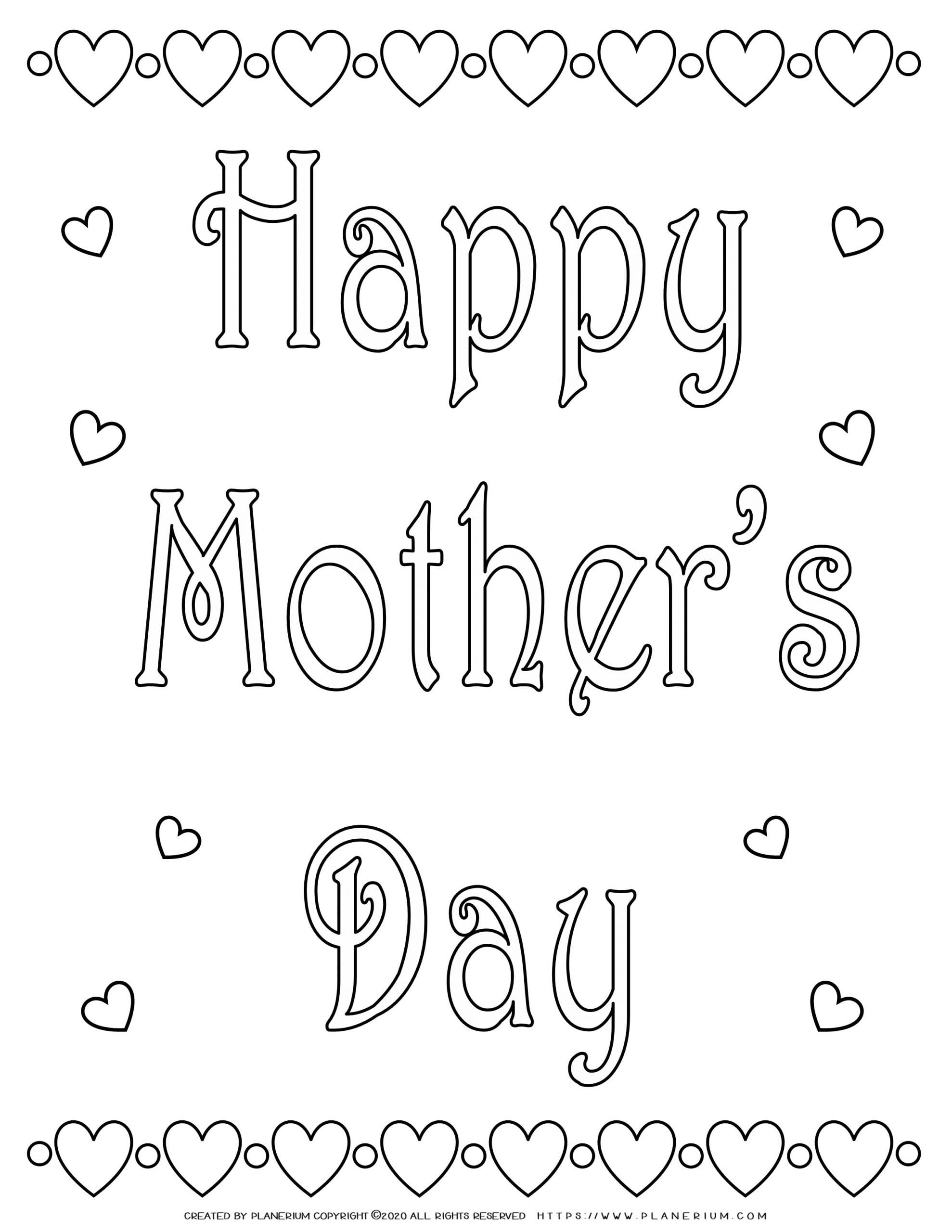 Happy Mothers Day Printable Coloring Pages