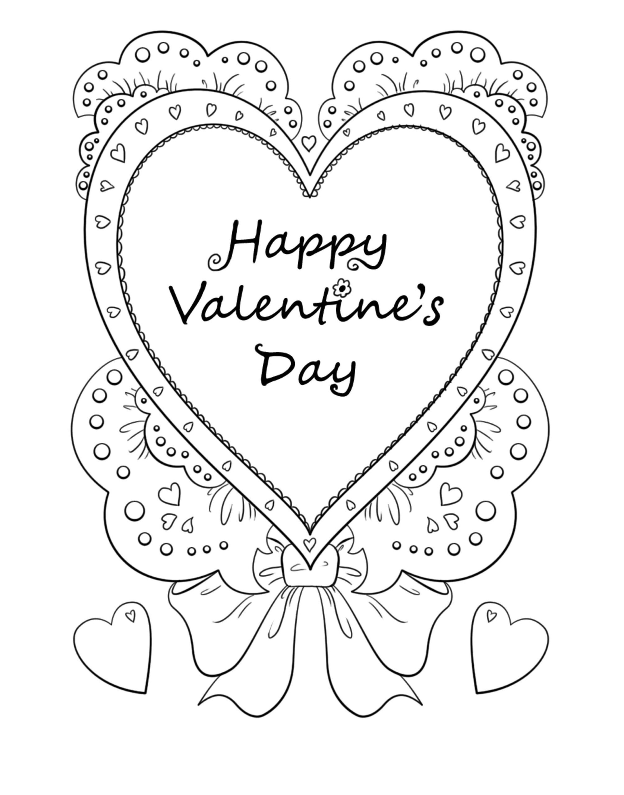 Happy Valentine s Day Coloring Page Heart Coloring Page Valentine Coloring Sheet Kids Adult Coloring Valentines Printable Love Day