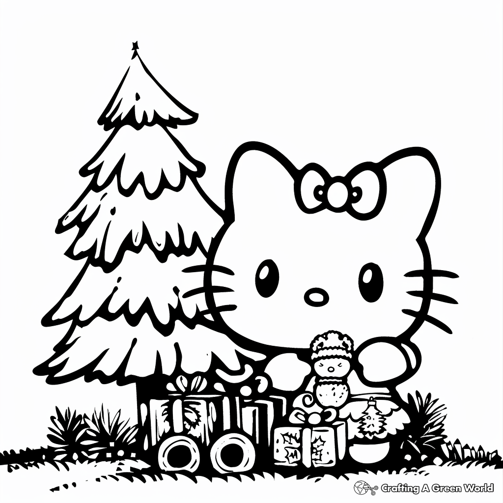 Hello Kitty Christmas Coloring Pages Free U0026 Printable 