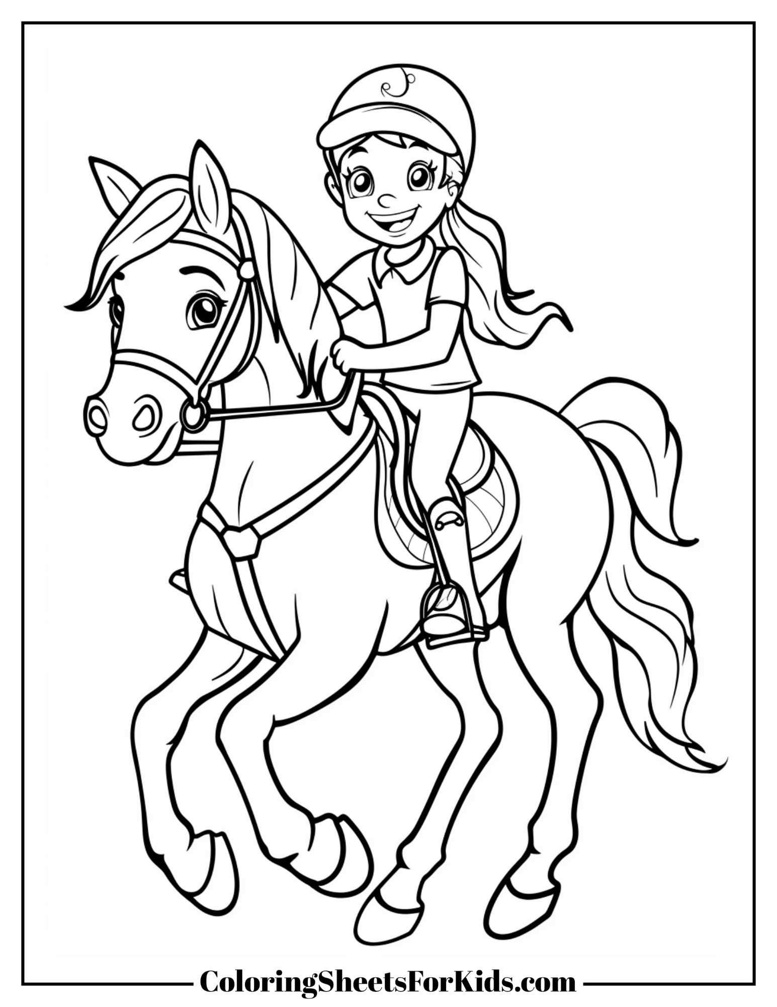 Horse Riding Coloring Pages Free Downloads Coloring Sheets For Kids