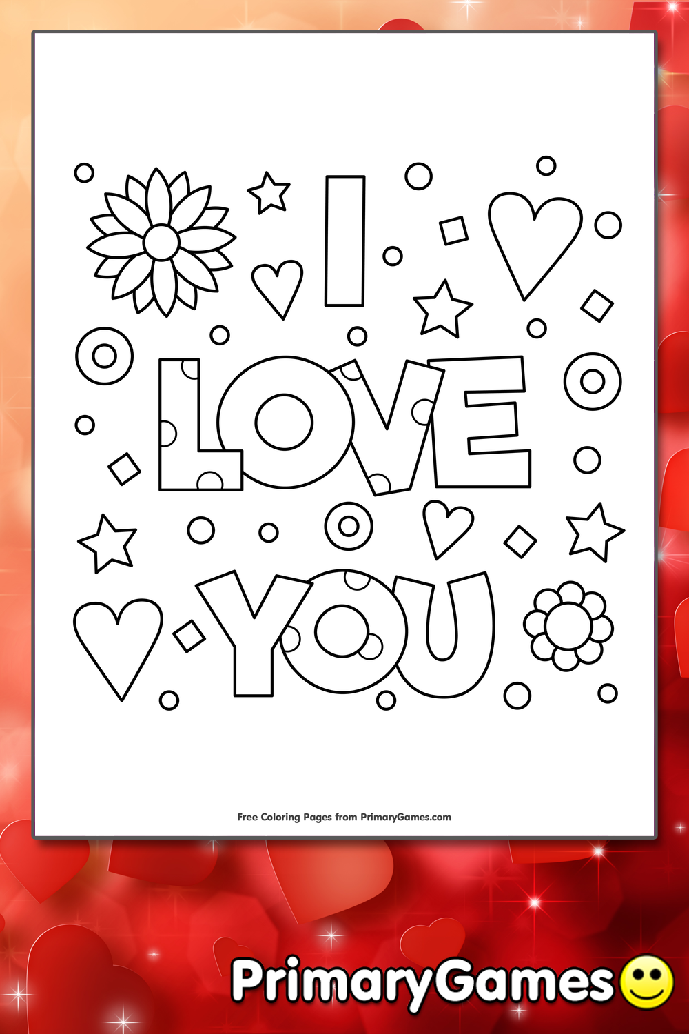 I Love You Coloring Page FREE Printable PDF From PrimaryGames