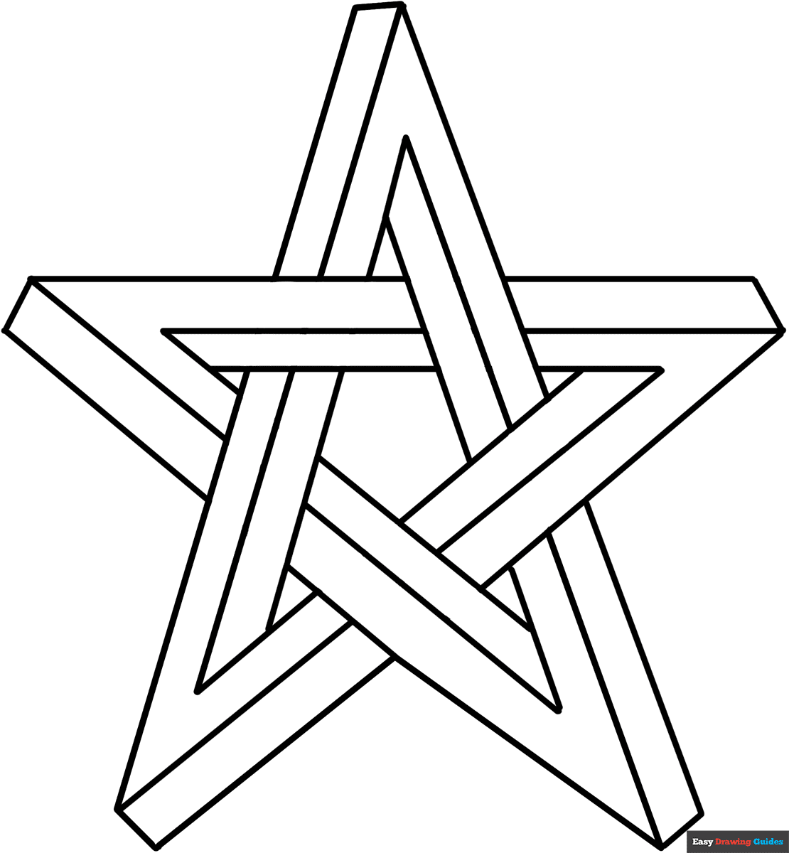 Impossible Star Coloring Page Easy Drawing Guides