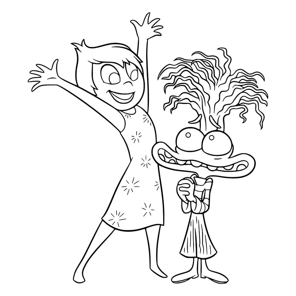 Inside Out 2 Joy And Anxiety Coloring Page Download Print Or Color Online For Free