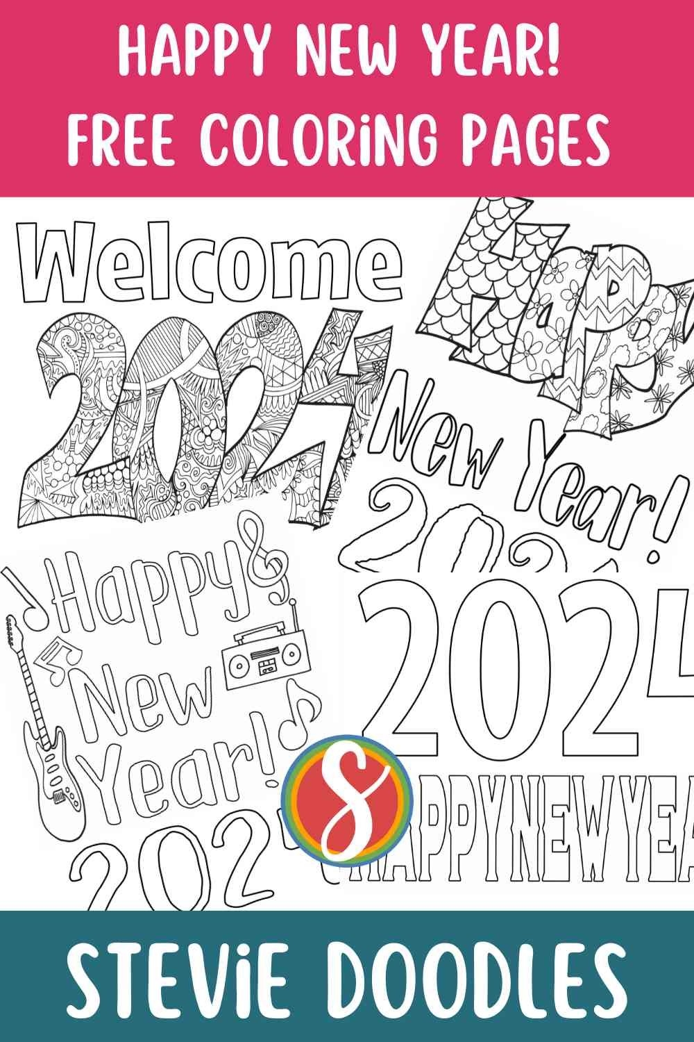 Happy New Year Coloring Pages Printable