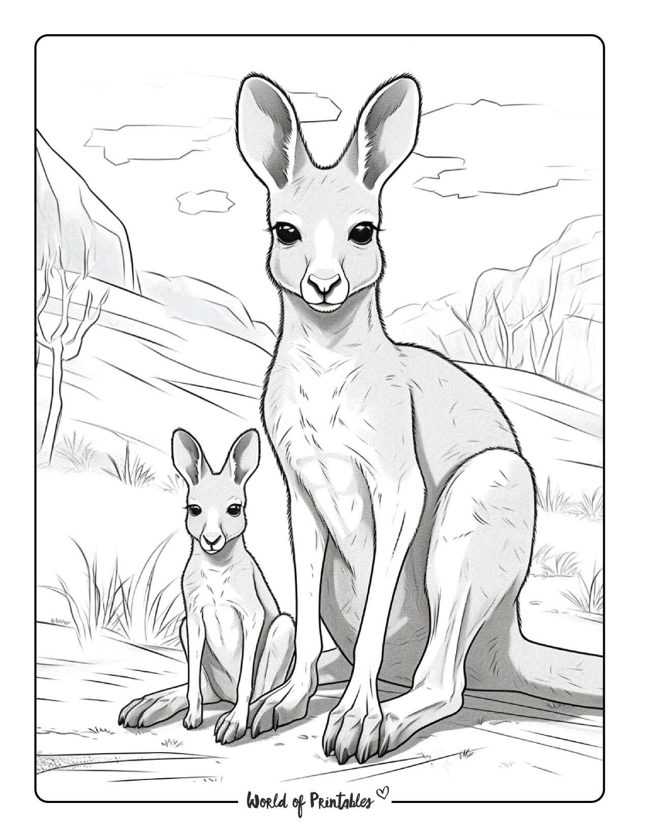 Kangaroo Coloring Pages World Of Printables