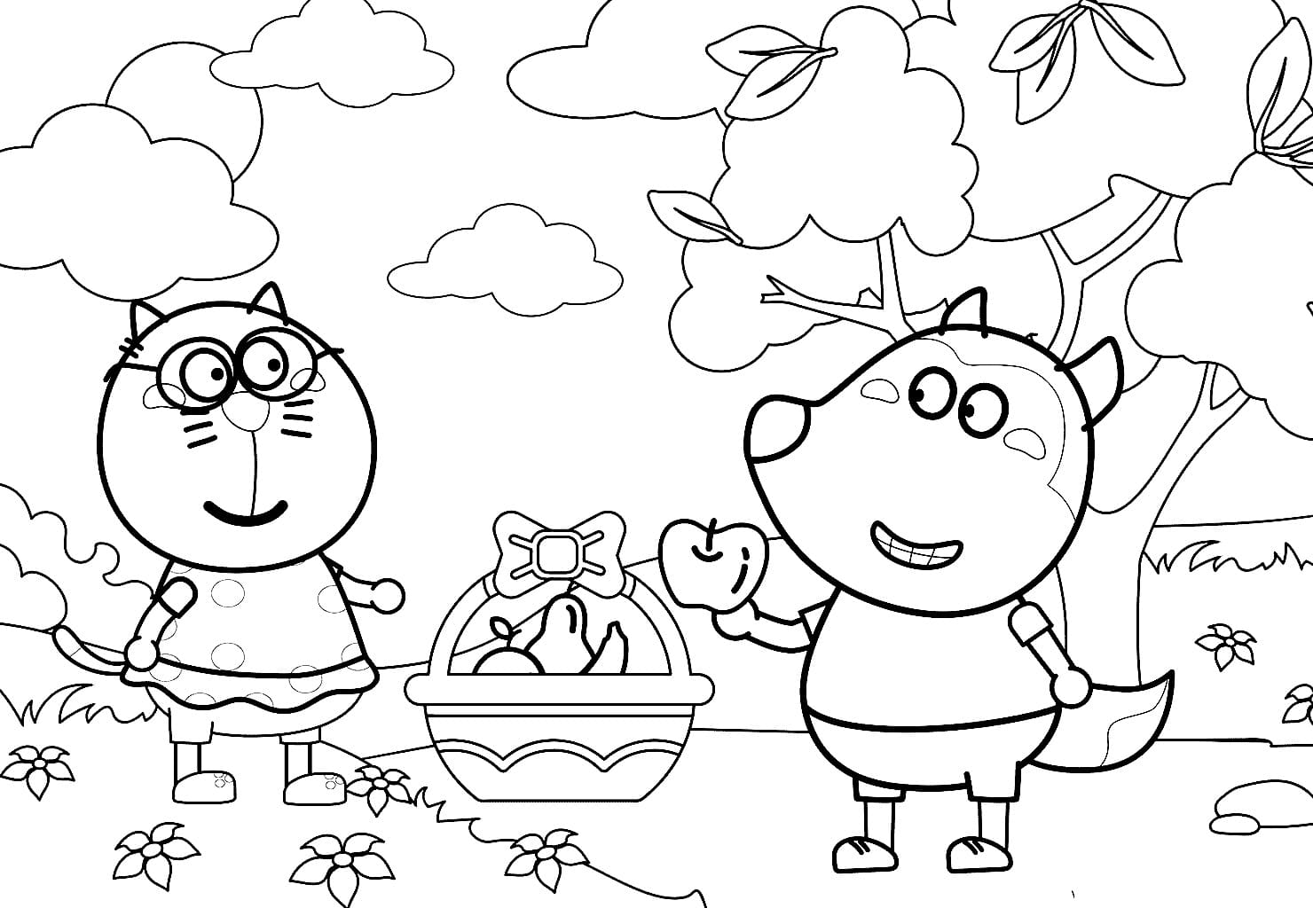 Kat And Wolfoo Coloring Page Download Print Or Color Online For Free