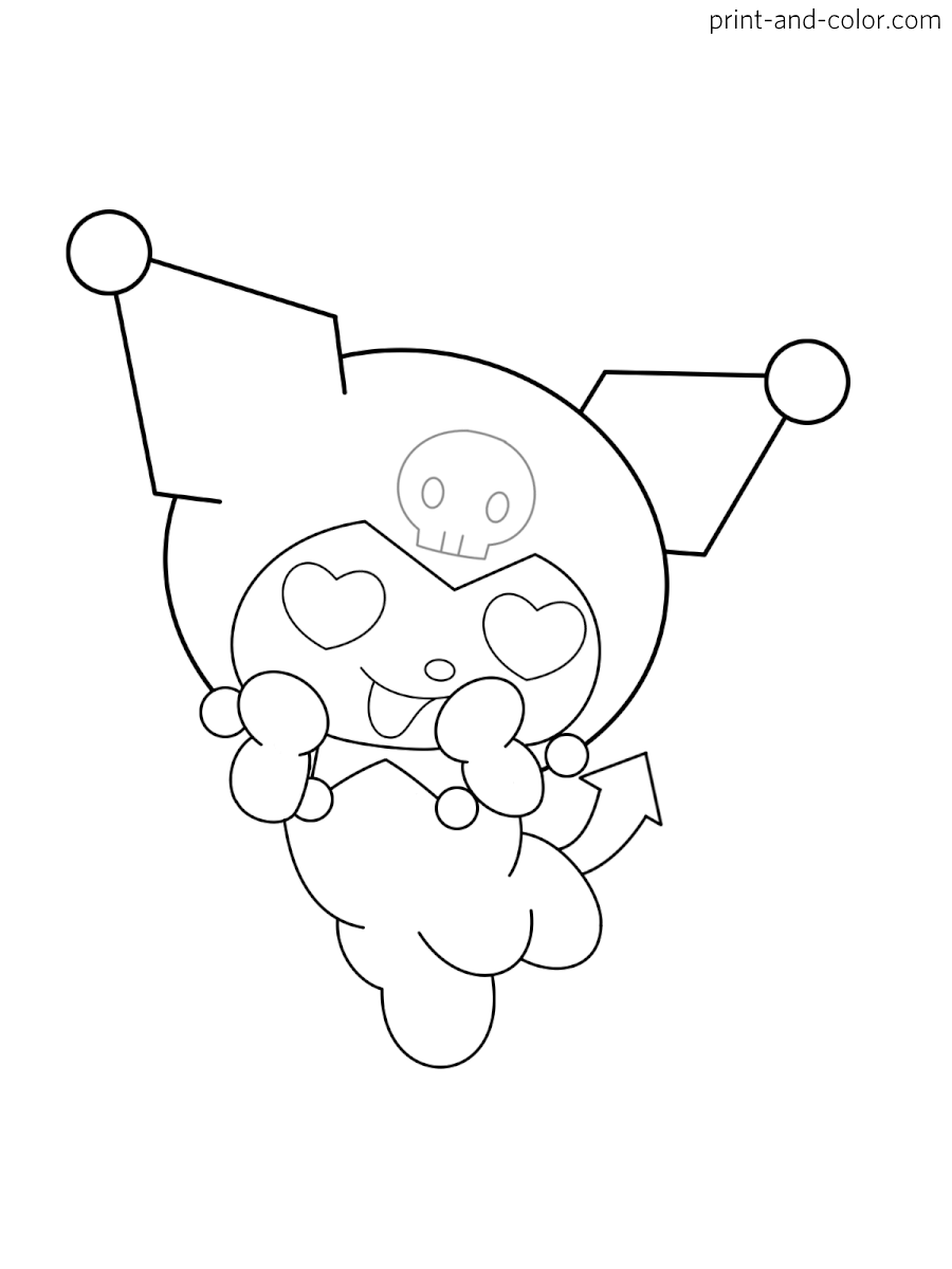 Printable Kuromi Coloring Pages