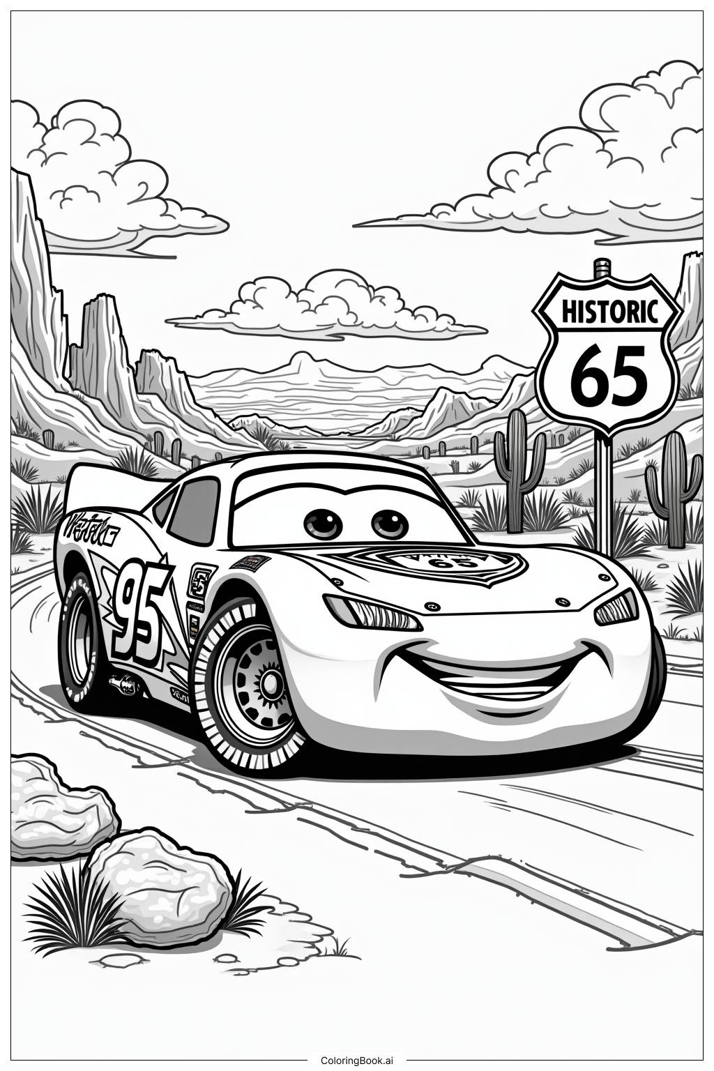 Free Coloring Pages Lightning Mcqueen