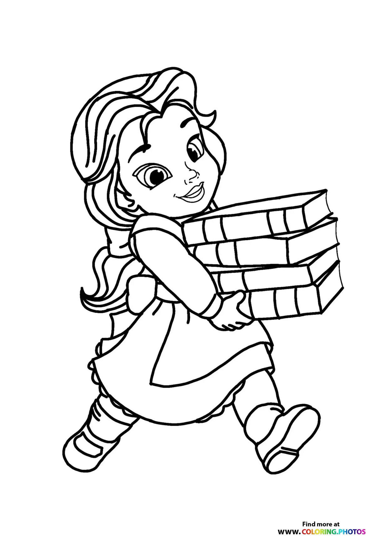 Little Belle Disney Princess Coloring Pages For Kids