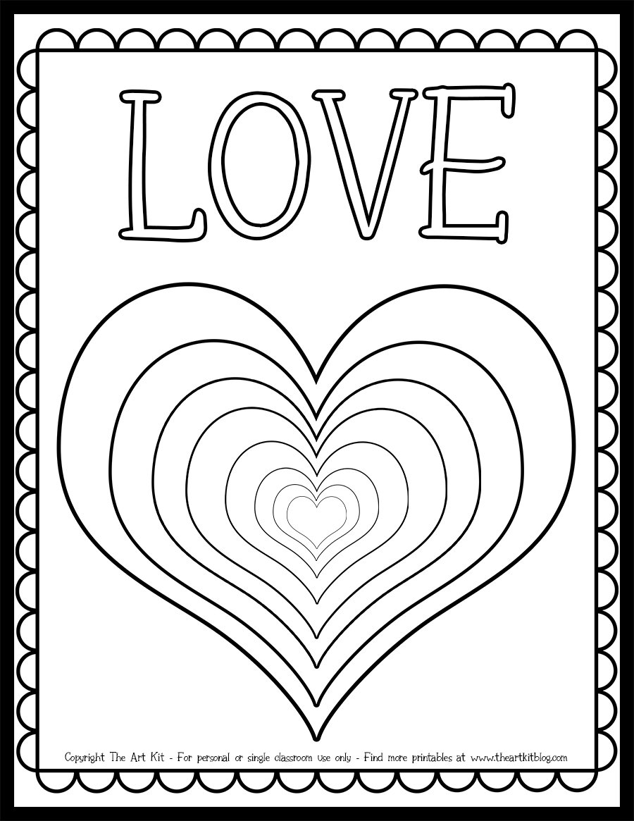 Free Heart Coloring Pages