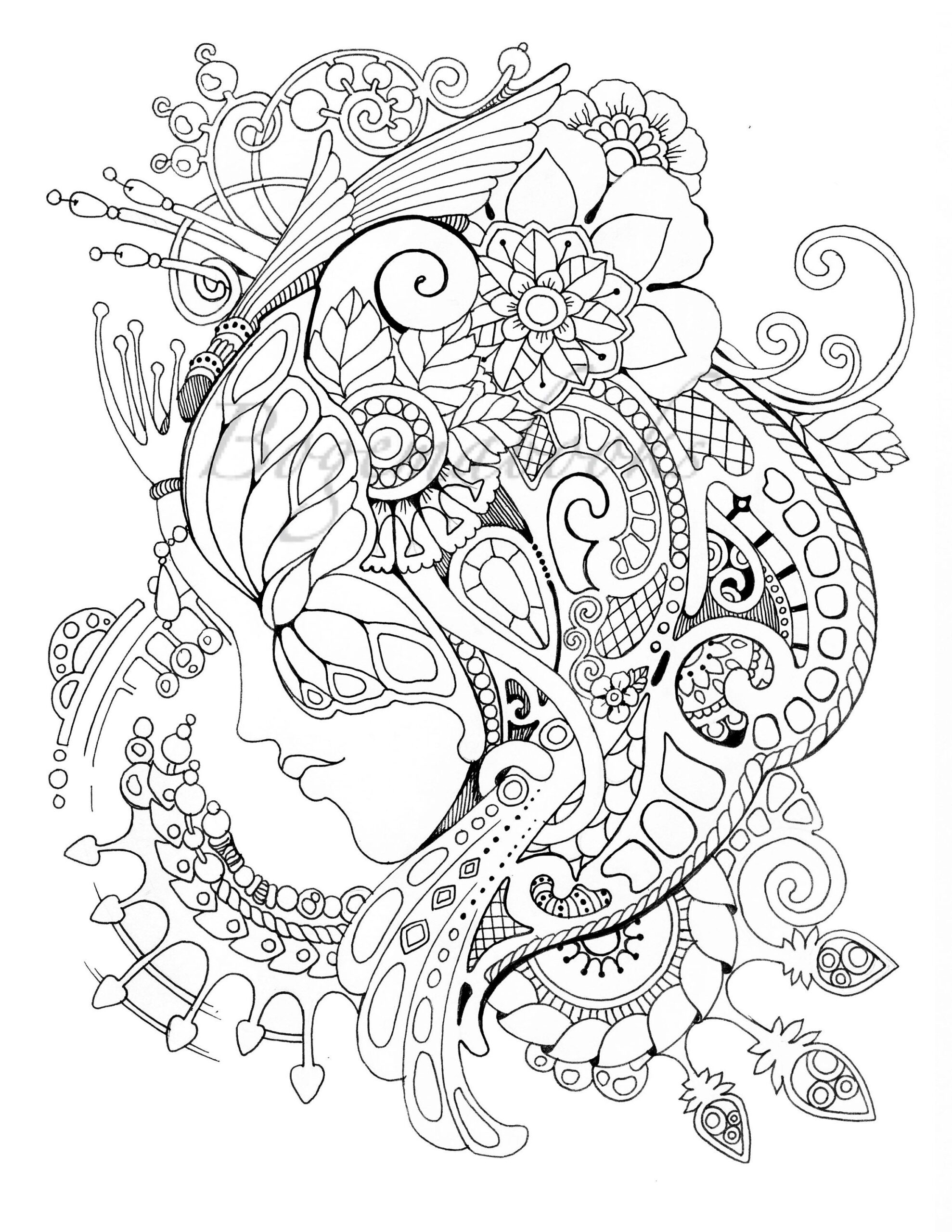 Magic Mask Adult Coloring Book coloring Pages PDF Coloring Pages 