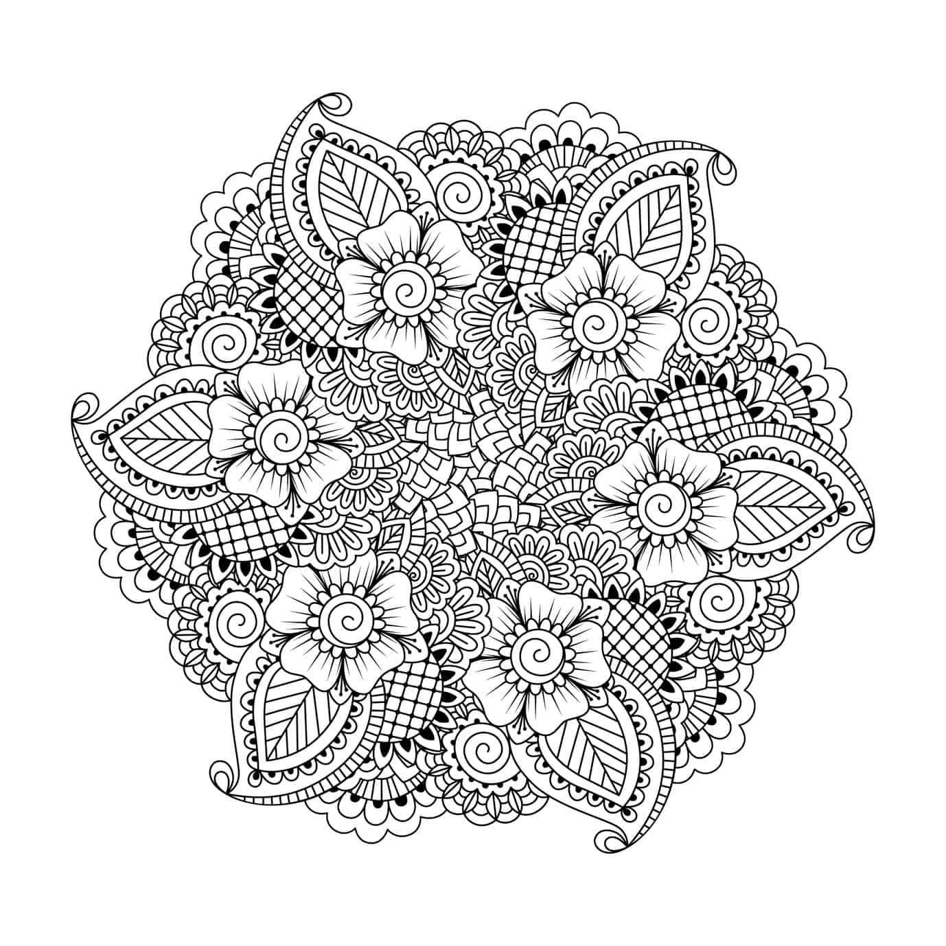 Mandala Adult Coloring Book Large Print Mindfulness Stress Relief 