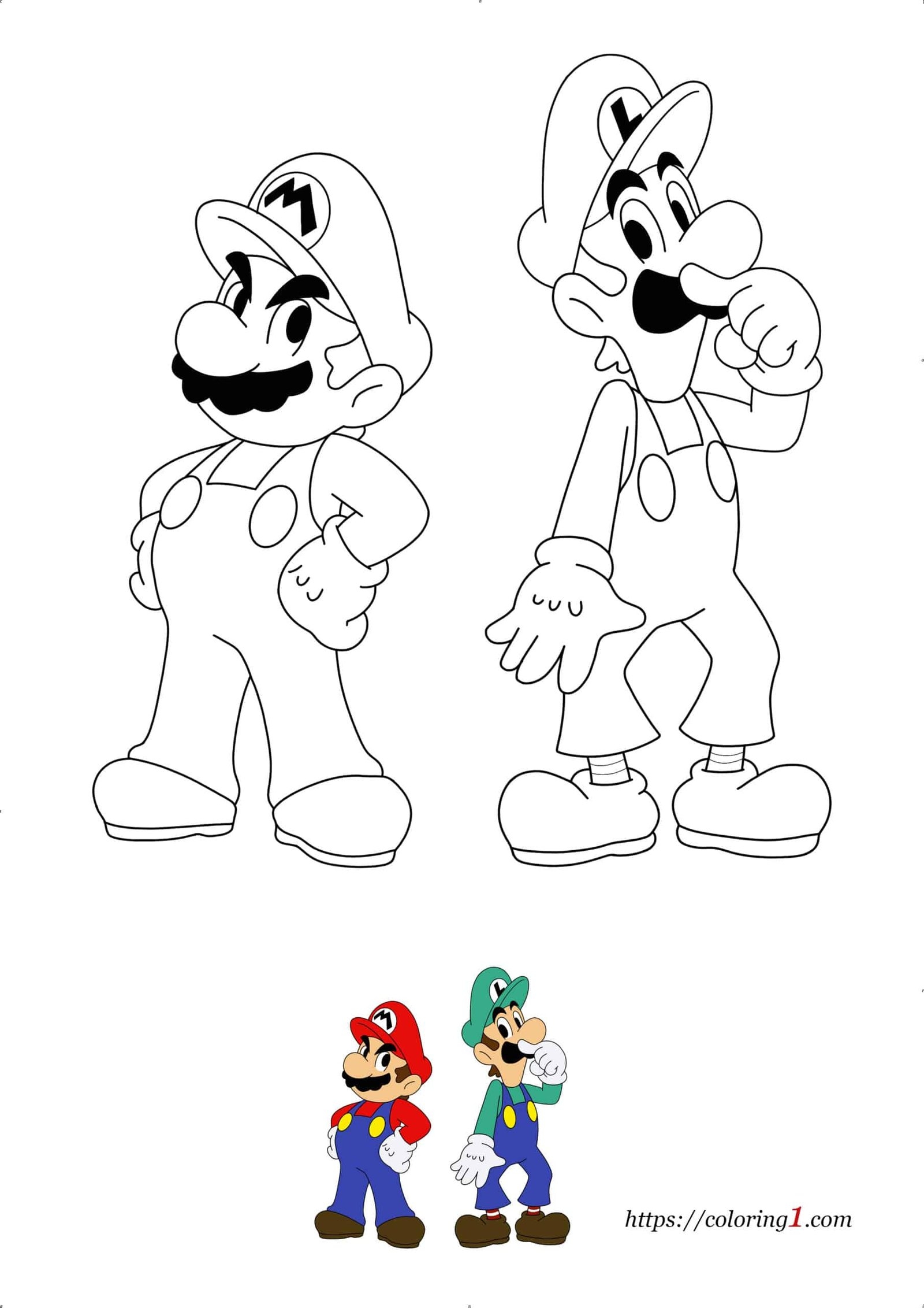 Mario And Luigi Coloring Pages 2 Free Coloring Sheets 2021 