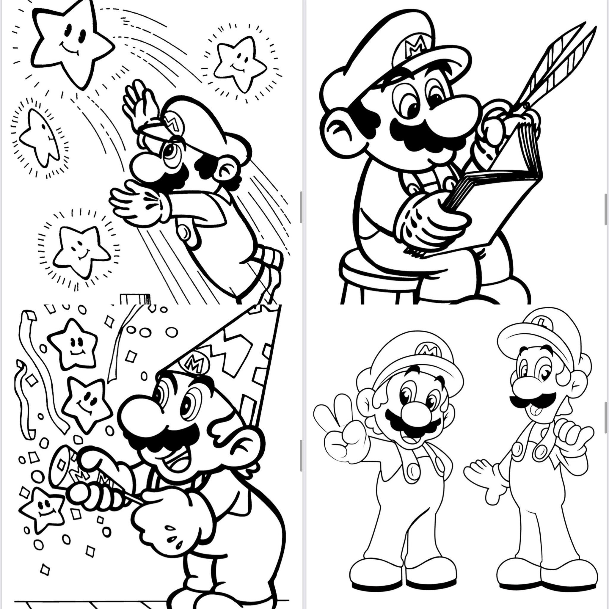 Mario Brothers Printable Coloring Pages instant Download cartoon Coloring Etsy UK