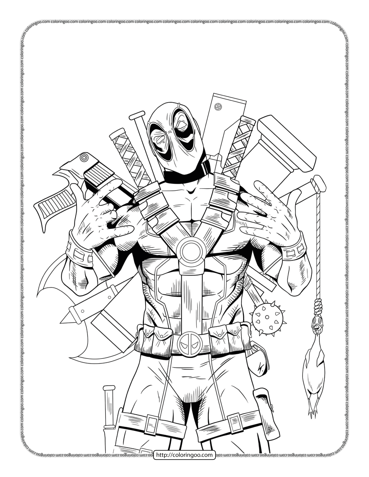 Marvel Deadpool Coloring Pages