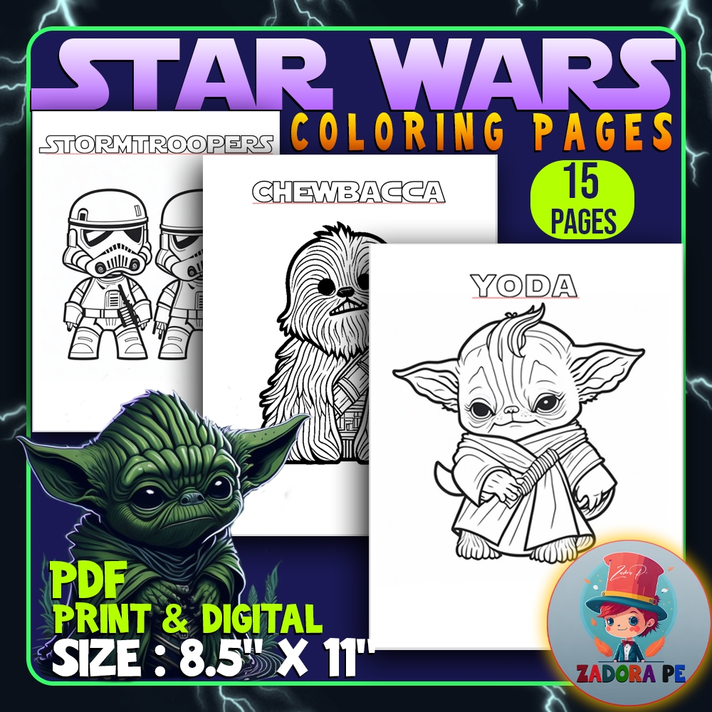 May Star Wars Characters Coloring Pages For Kids May The Four Worksheet