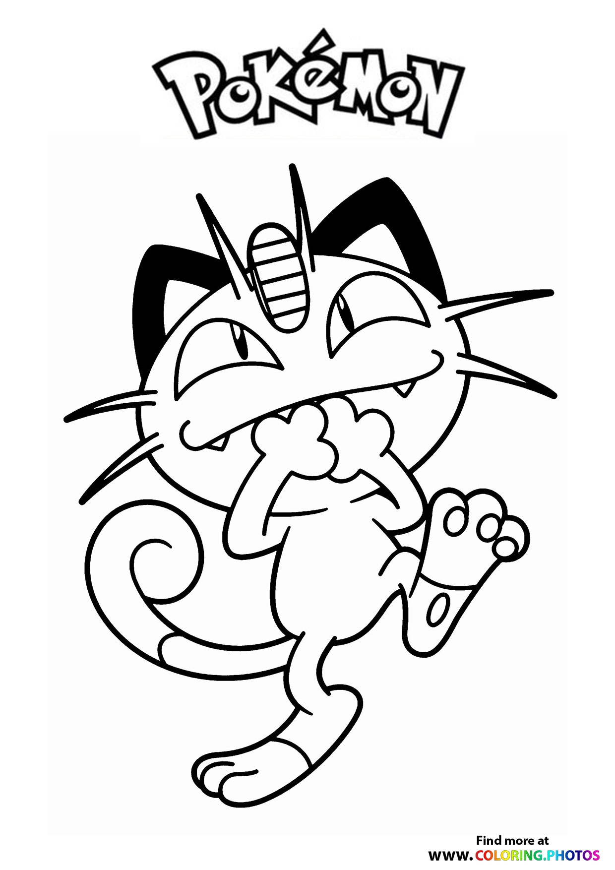 Meowth Pokemon Coloring Pages For Kids