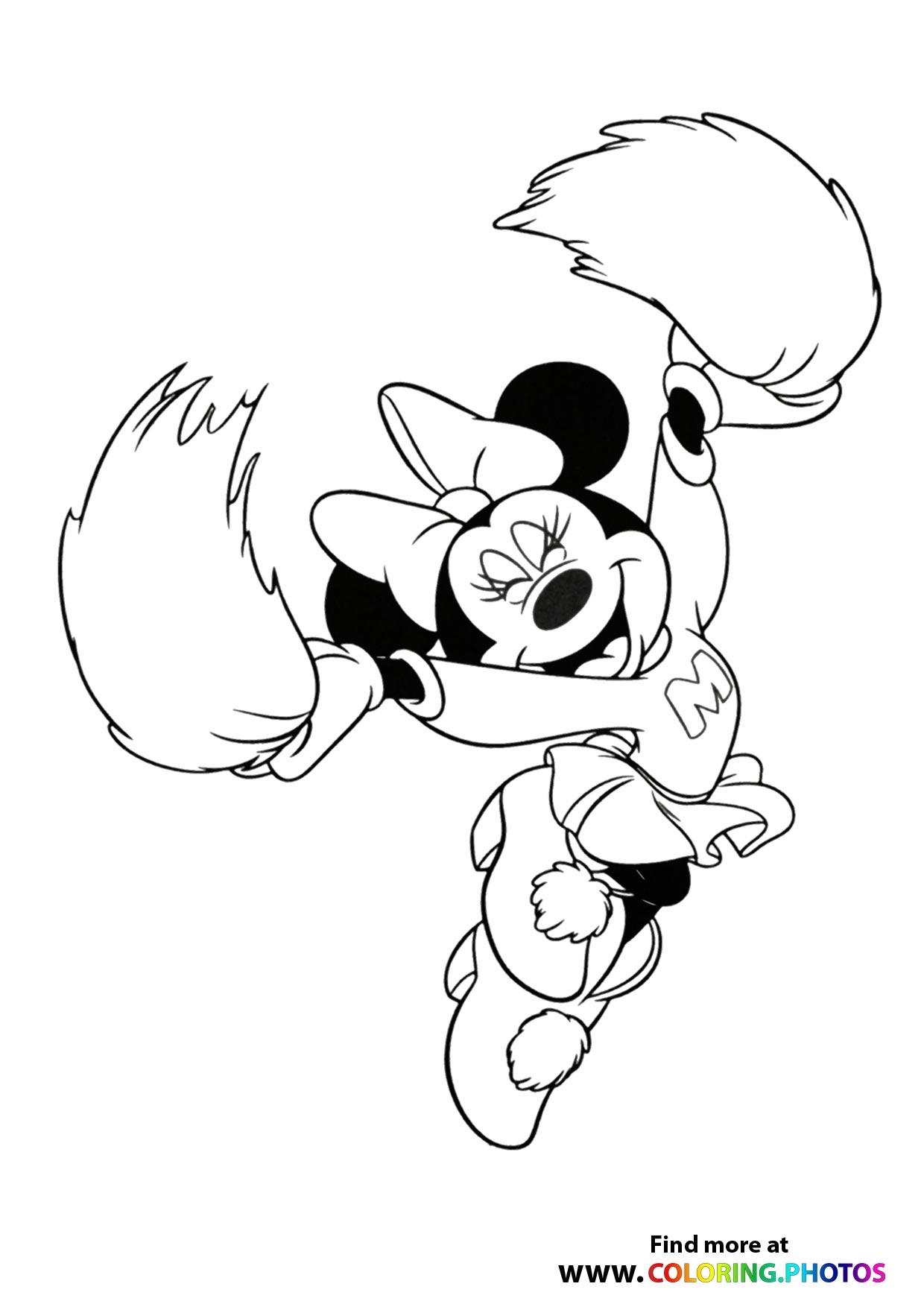 Minnie Mouse Cheerleader Coloring Pages For Kids