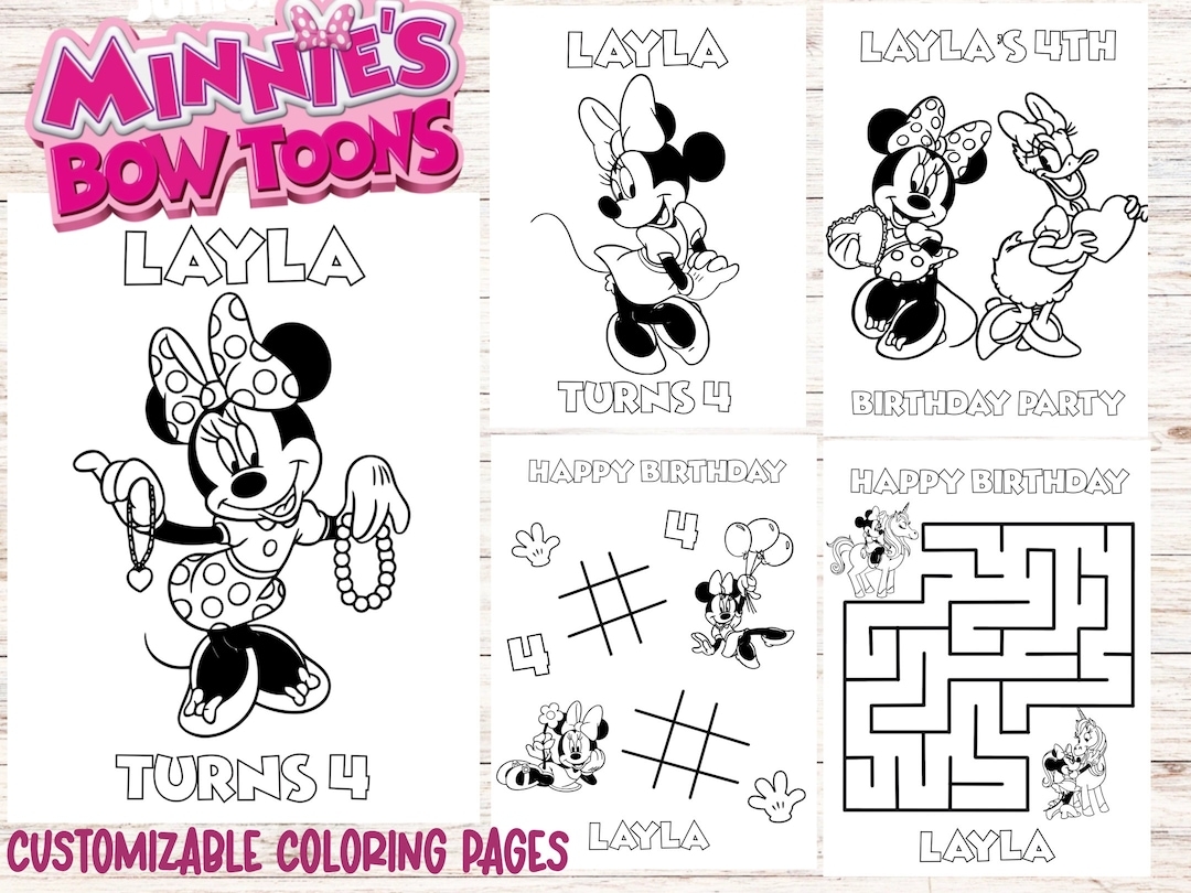 Minnie Mouse Printable Coloring Pages Etsy