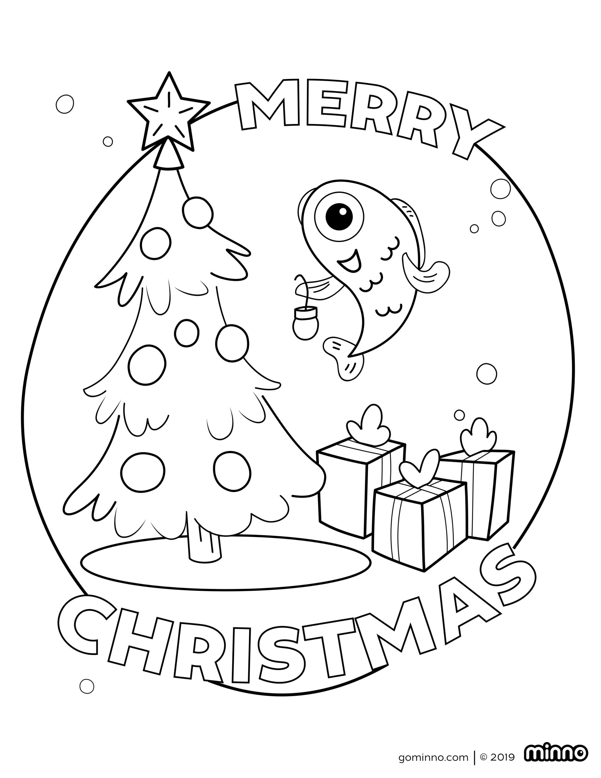 Minno Christmas Coloring Page Printable Minno Kids
