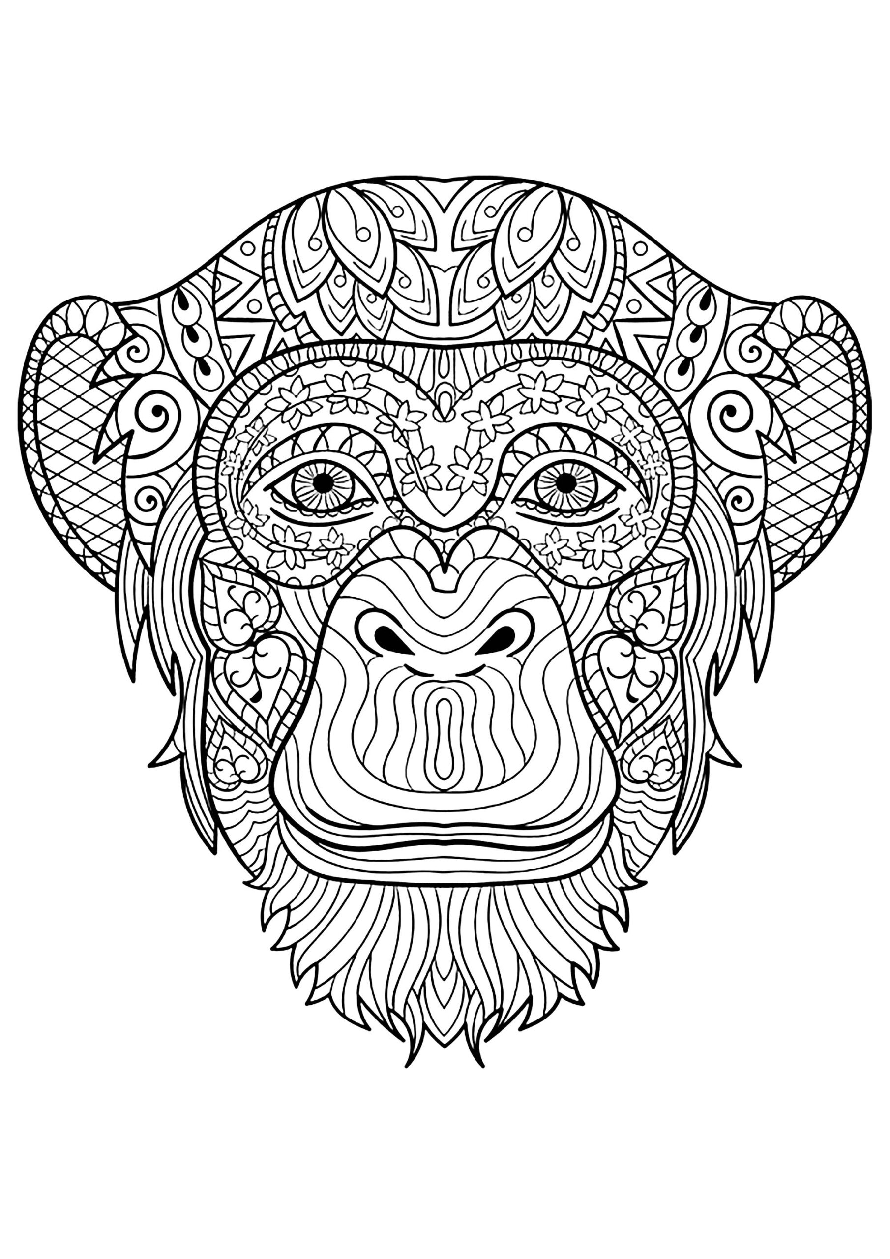 Monkey Coloring Page To Print For Kids Monkey Coloring Pages