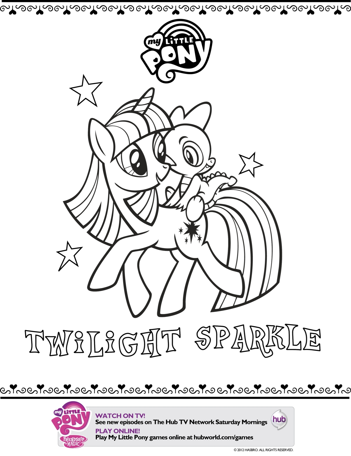 My Little Pony Twilight Sparkle Printable Coloring Page Mama 