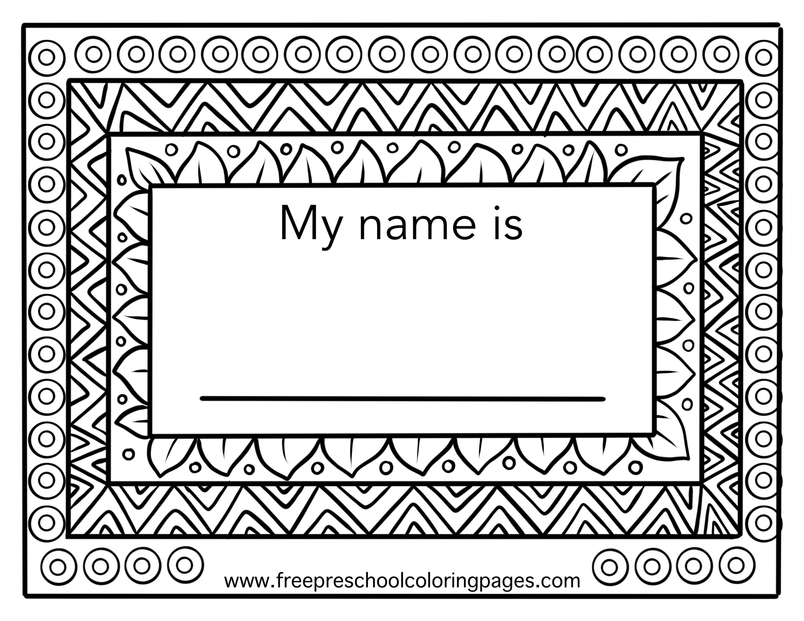 Free Editable Name Coloring Page