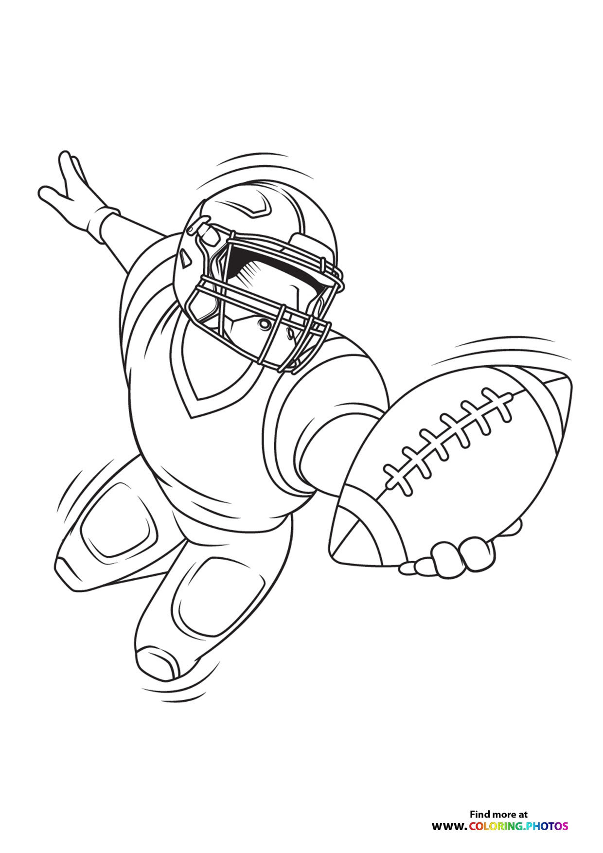 NFL Player Catching The Football Coloring Pages For Kids