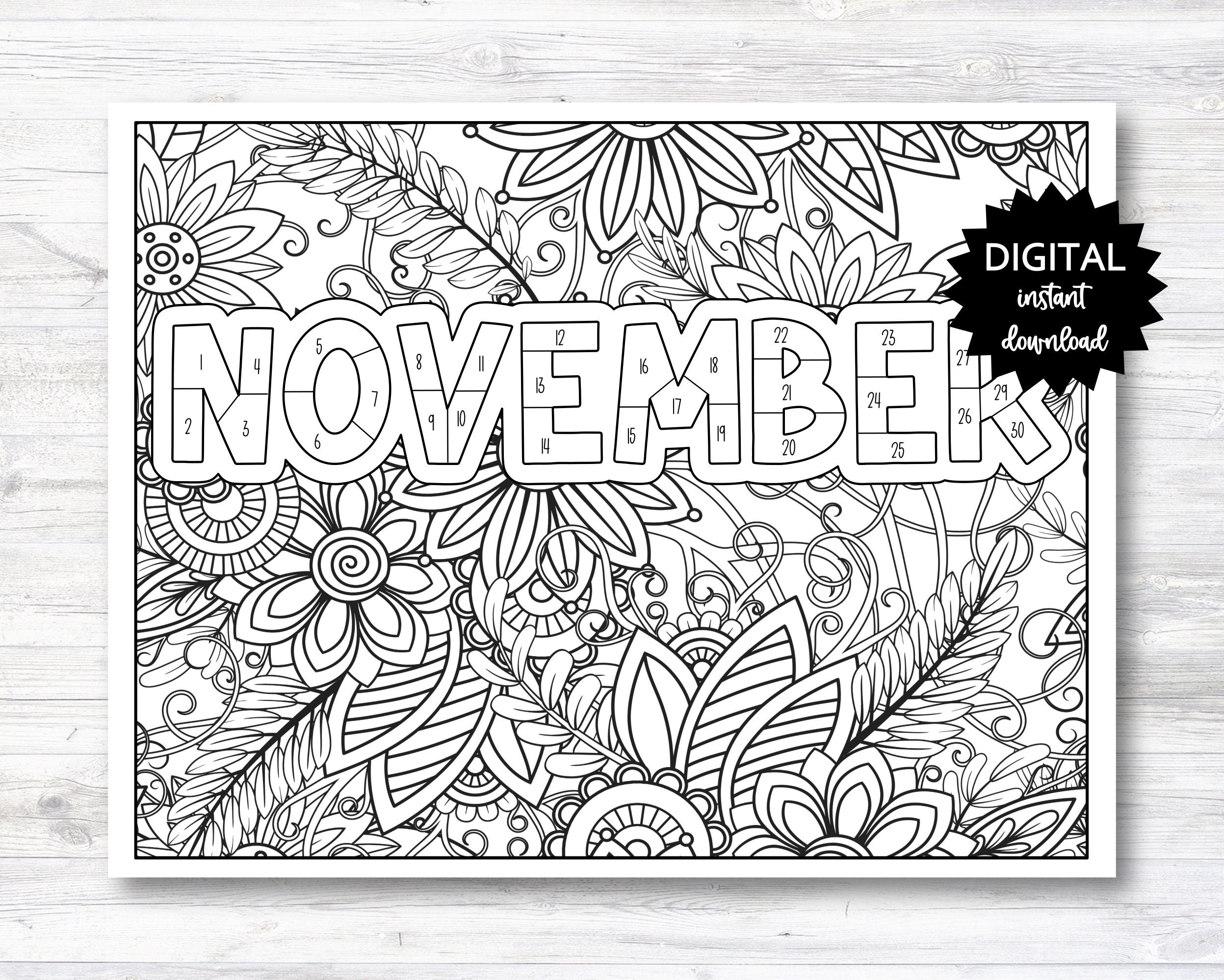 Printable November Coloring Pages