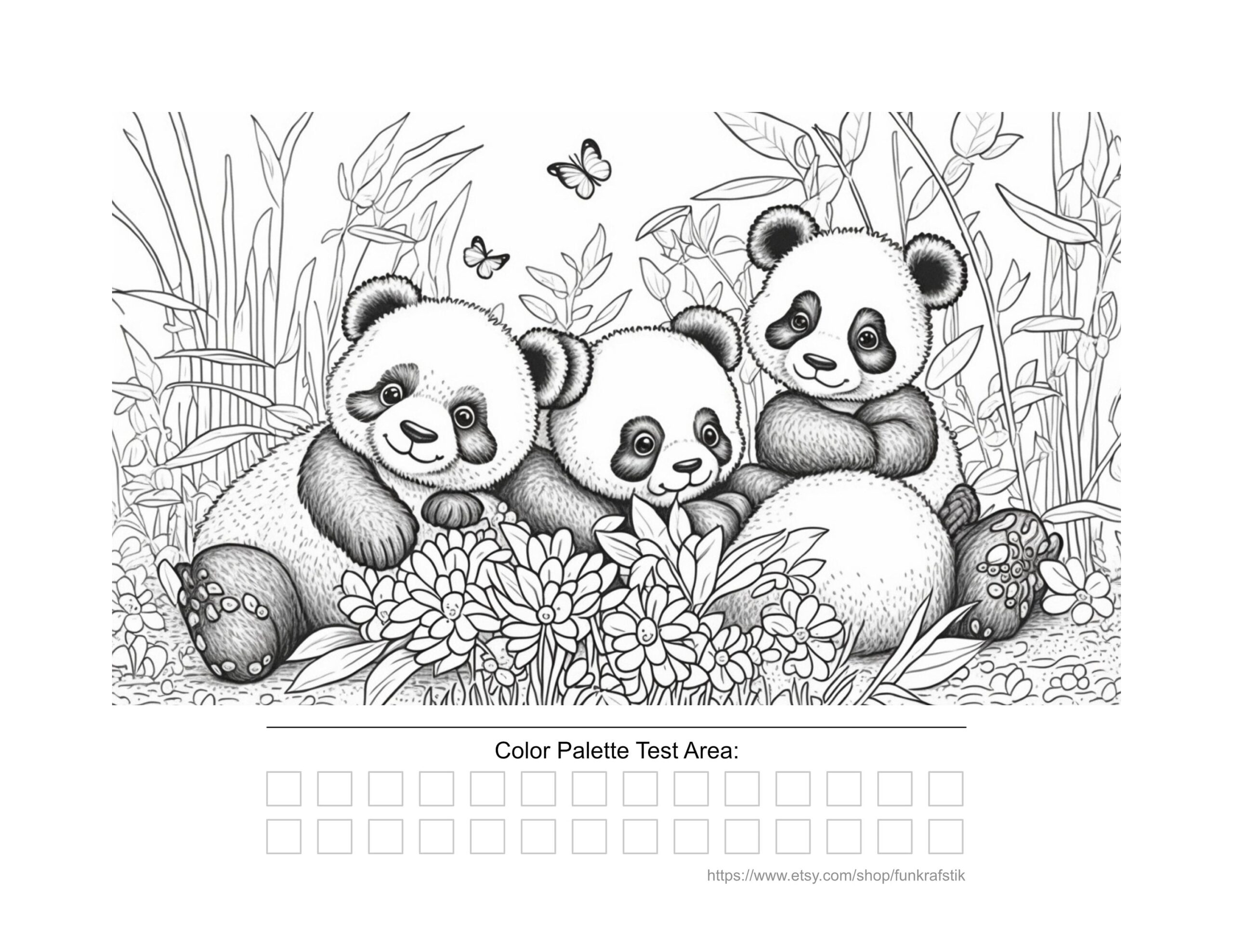 Panda Bear Cubs Coloring Pages For Adults 16 Adult Coloring Pages Printable Adult Coloring Digital File Printable PDF File With BONUS 4 Etsy New Zealand