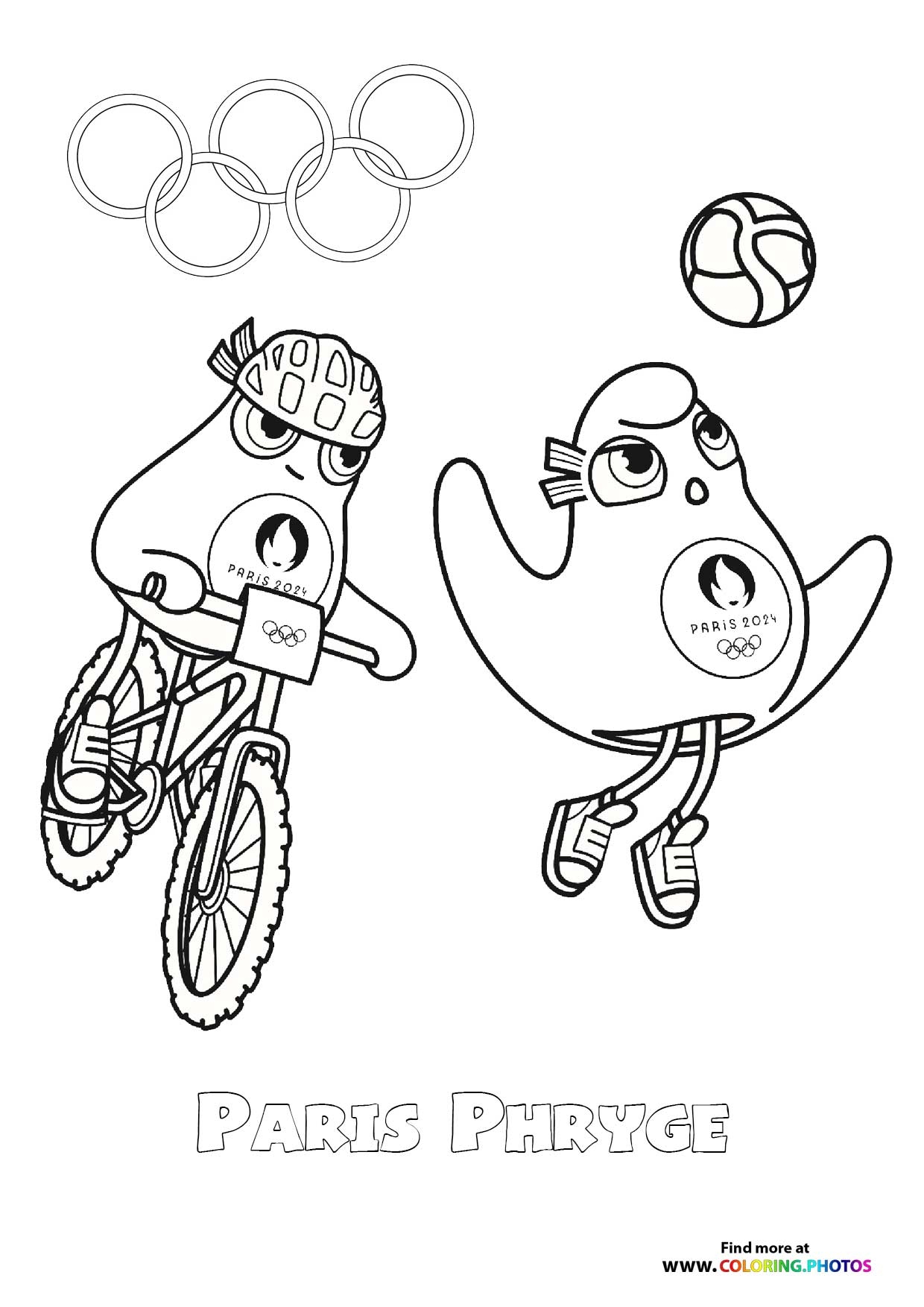 Paris Phryge Olympics 2024 Coloring Pages For Kids