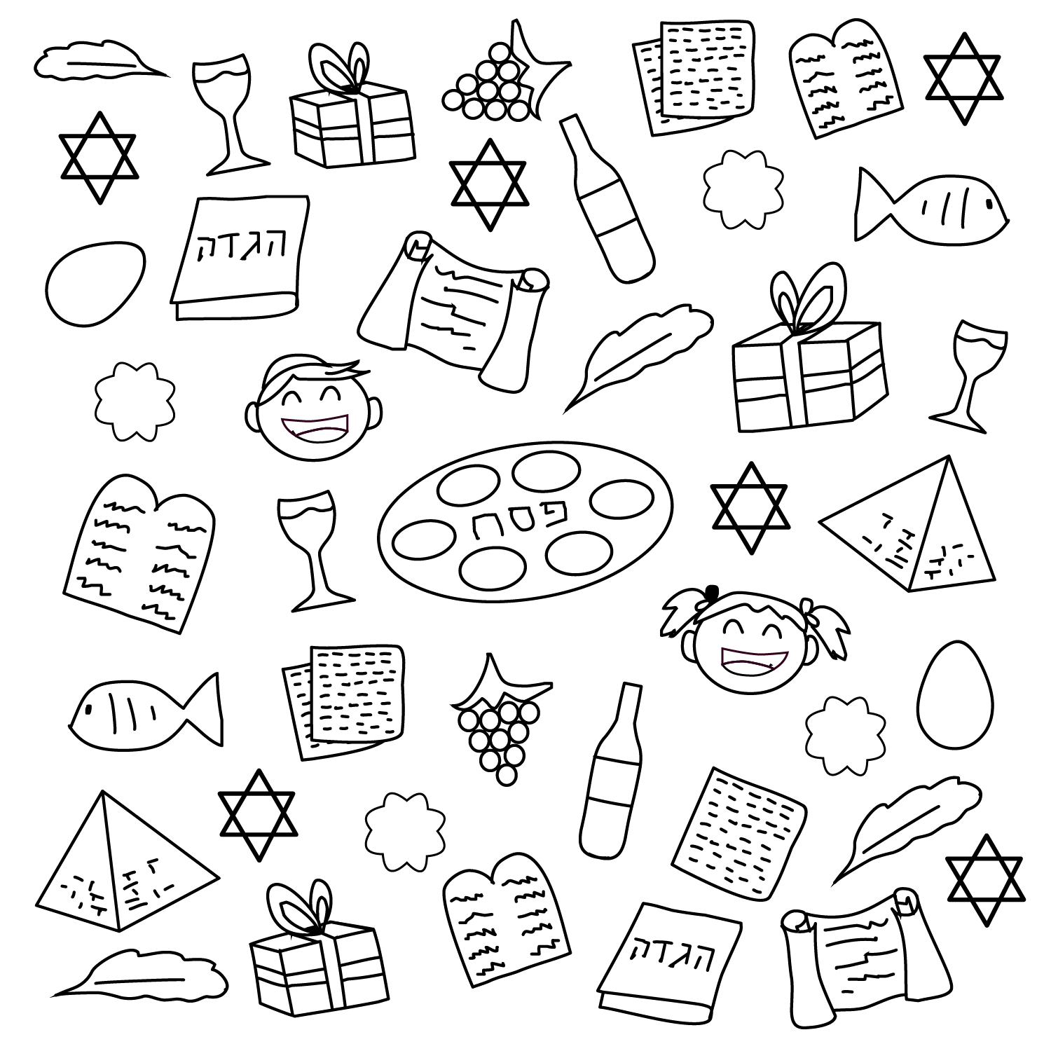 Passover Coloring Page Passover Haggadah By Haggadot