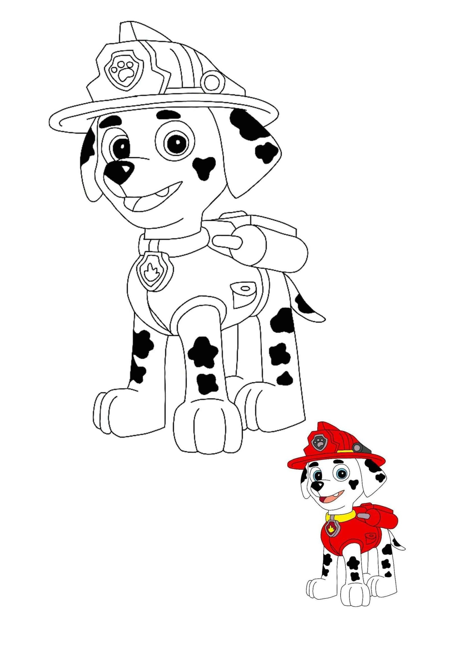 Paw Patrol Marshall Coloring Pages 4 Free Printable Coloring 