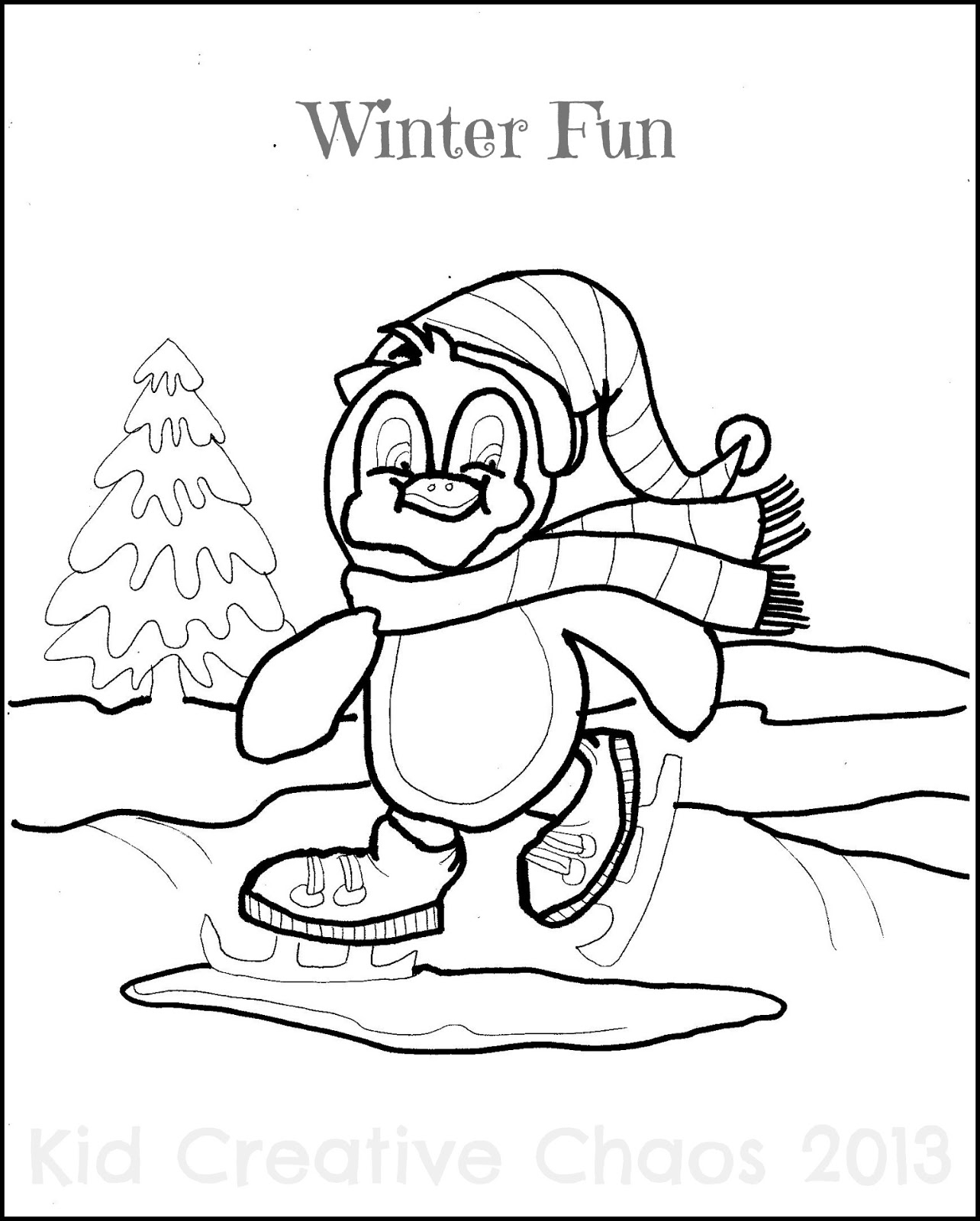 Penguin Printable Coloring Pages Letter P Winter Theme Adventures Of Kids Creative Chaos