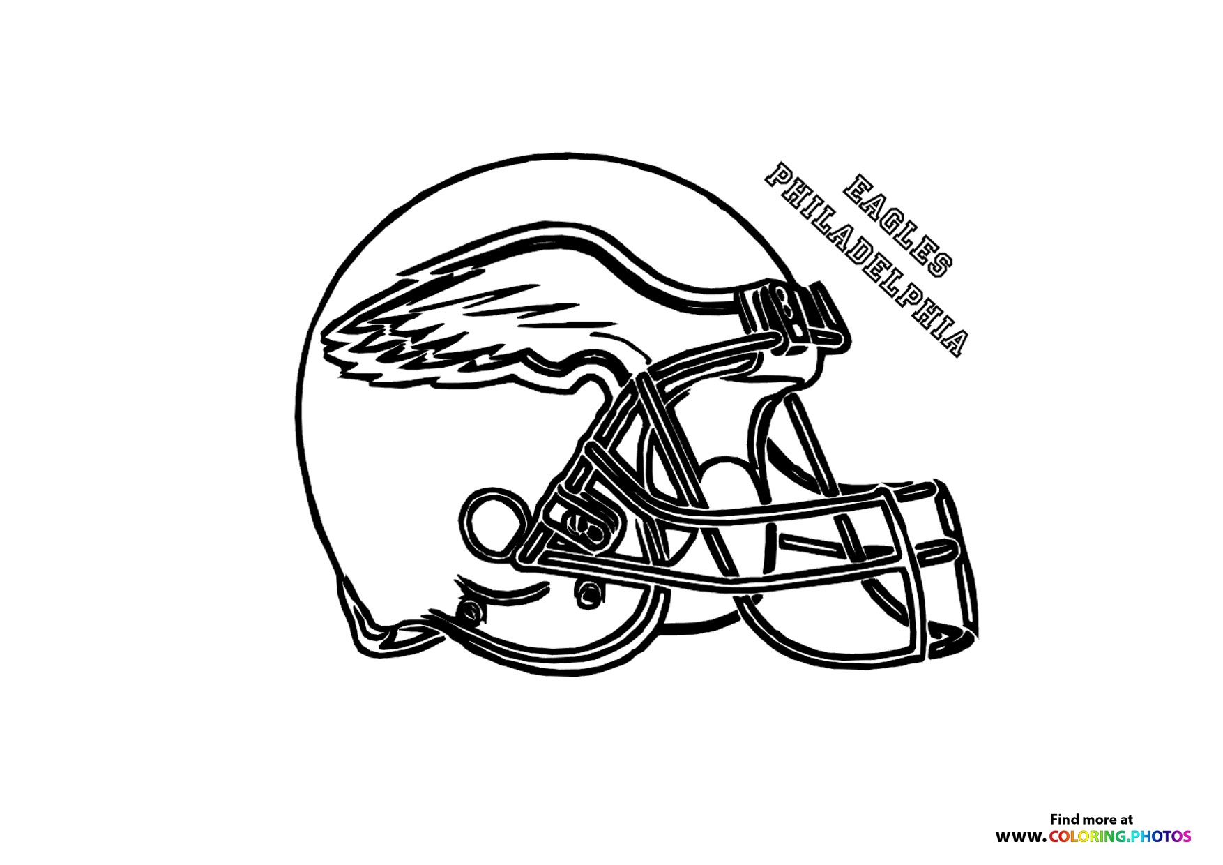 Philadelphia Eagles NFL Helmet Coloring Pages For Kids