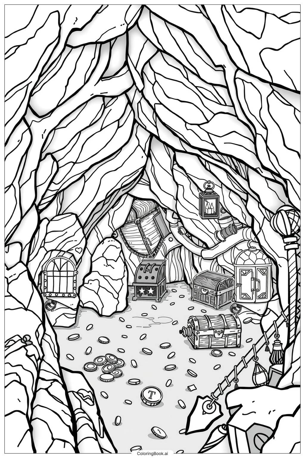 Pirate Shipwreck On A Rocky Coast Coloring Page Free PDFu0026PNG Printable 