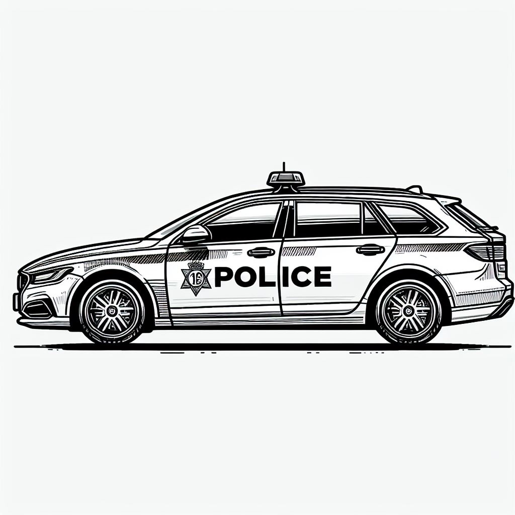 Police Car Coloring Page