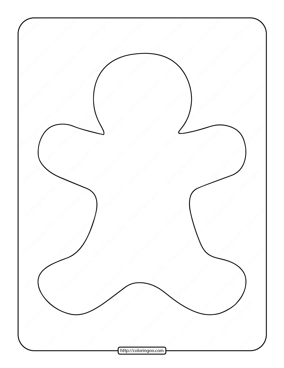 Printable Blank Gingerbread Man Coloring Page