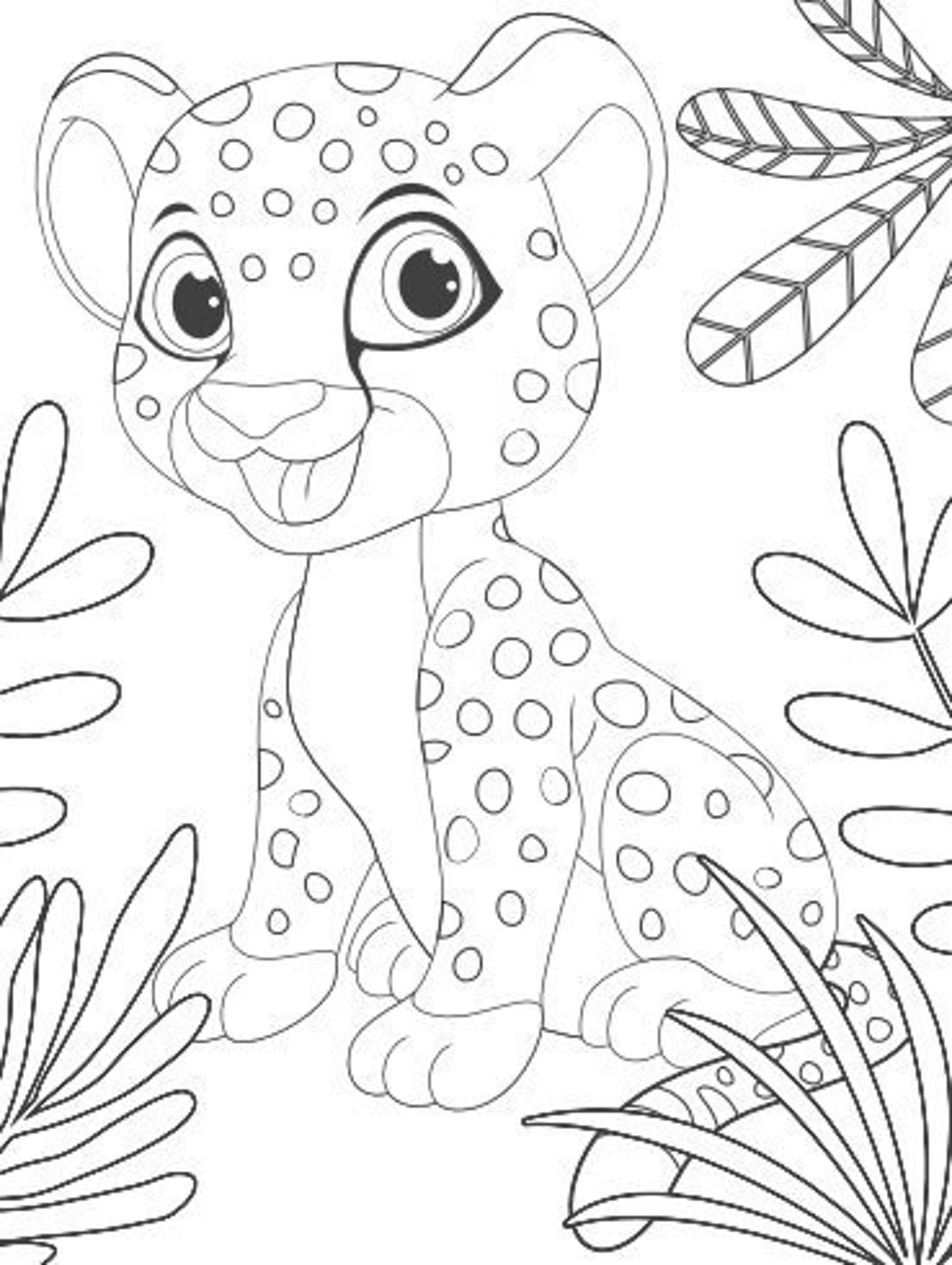 Printable Cheetah Coloring Pages Easy Fun Coloring Book Etsy Australia