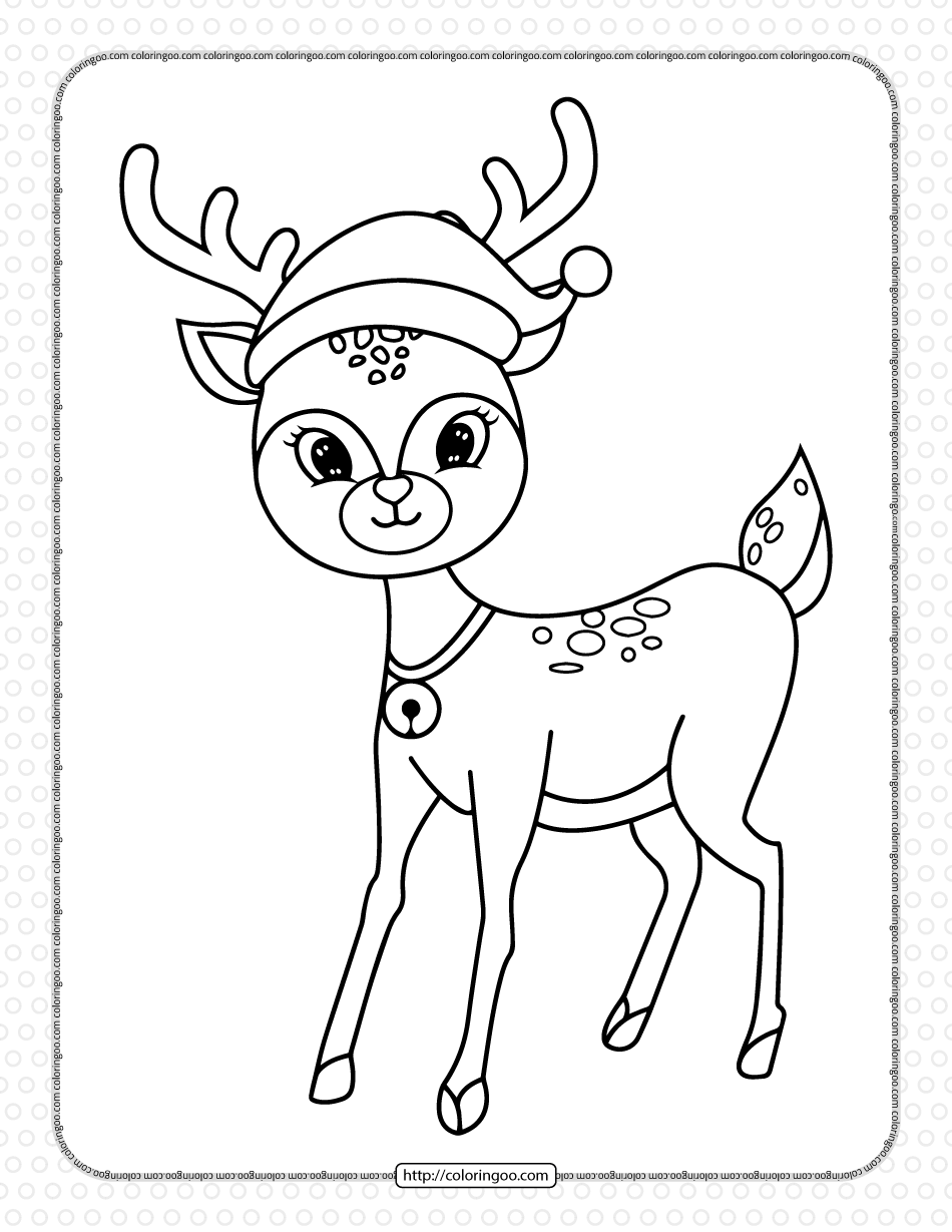 Printable Christmas Reindeer Coloring Pages For Kids