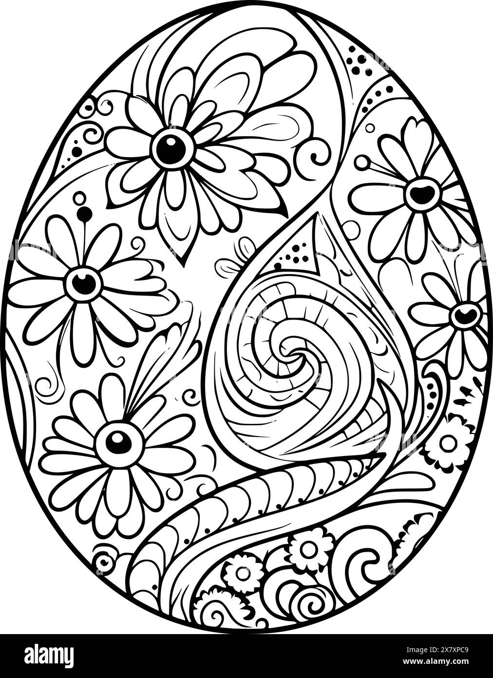Printable Easter Egg Coloring Pages For Toddlers Black And White Stock Photos U0026 Images Alamy