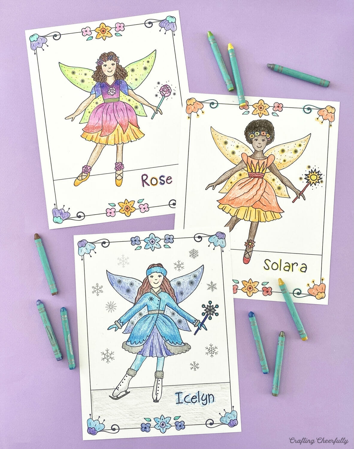 Printable Fairy Coloring Pages Crafting Cheerfully