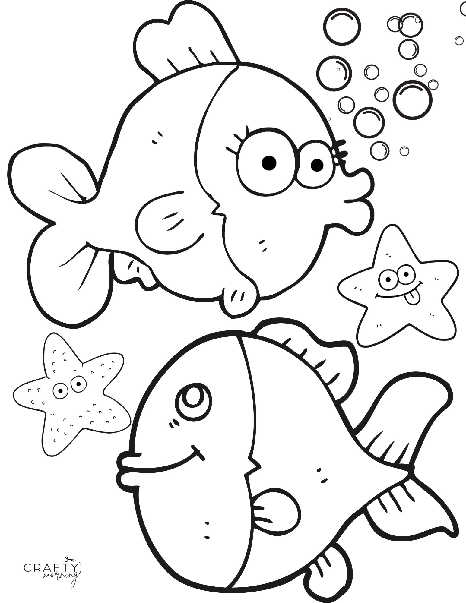 Printable Fish Coloring Pages Crafty Morning Worksheets Library