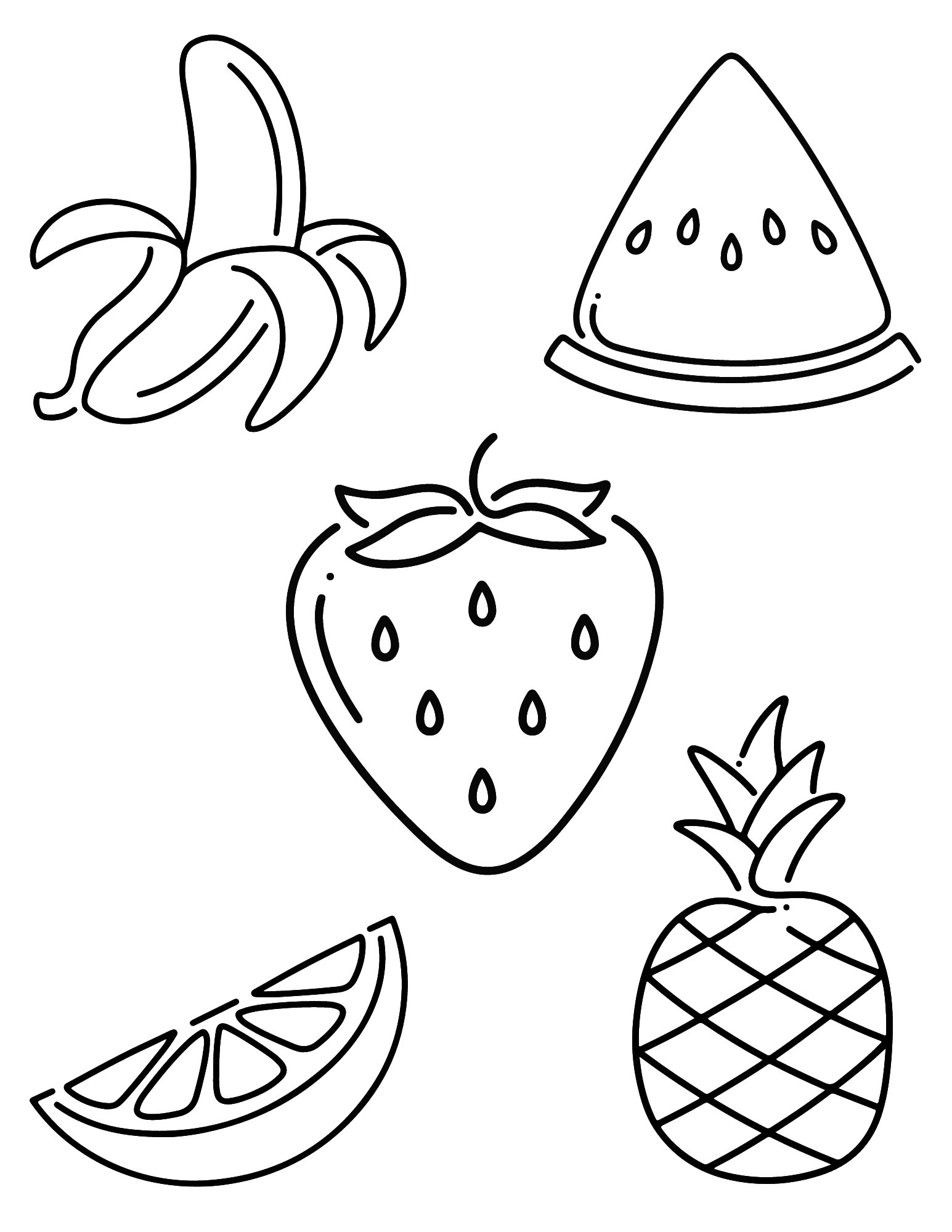 Printable Fruit Coloring Page For Kids Food Etsy Australia